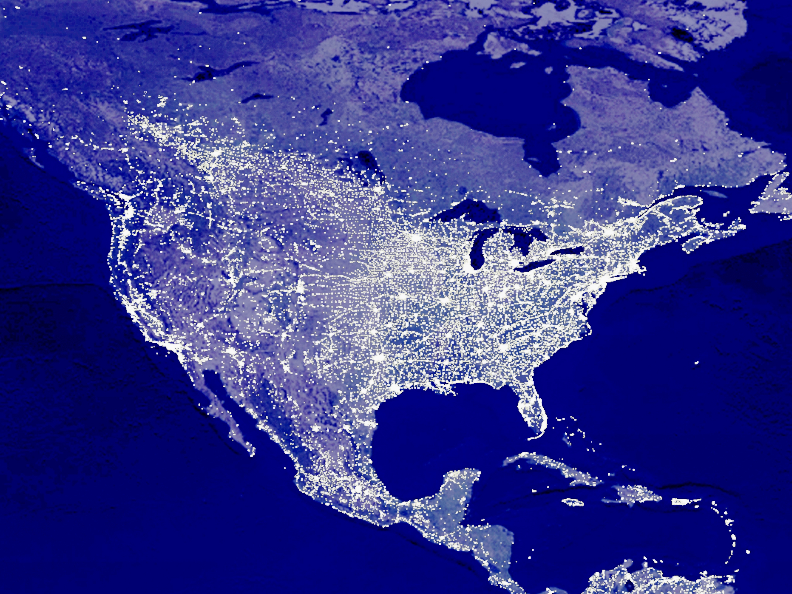 USA Map At Night
