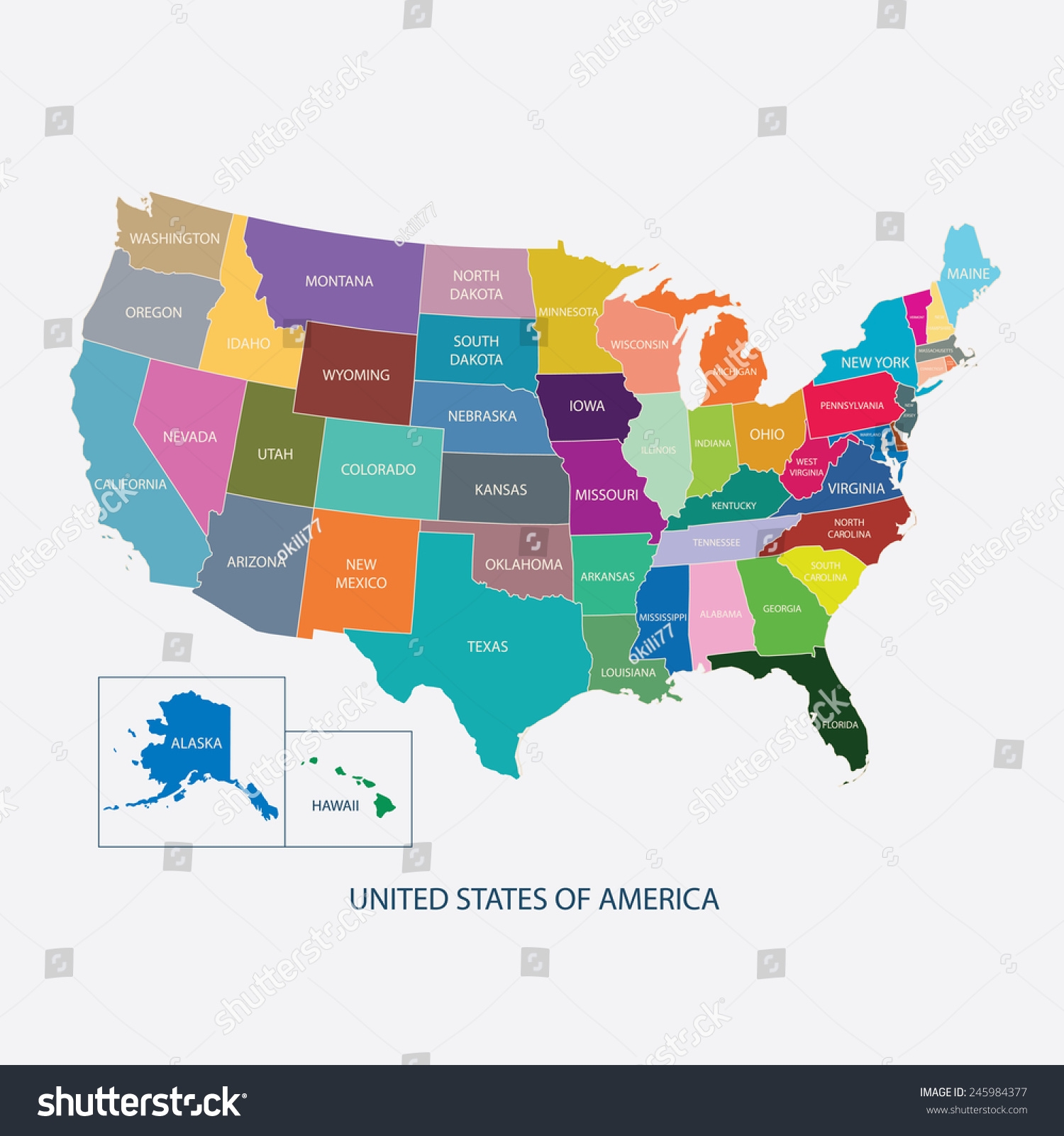 color united states map