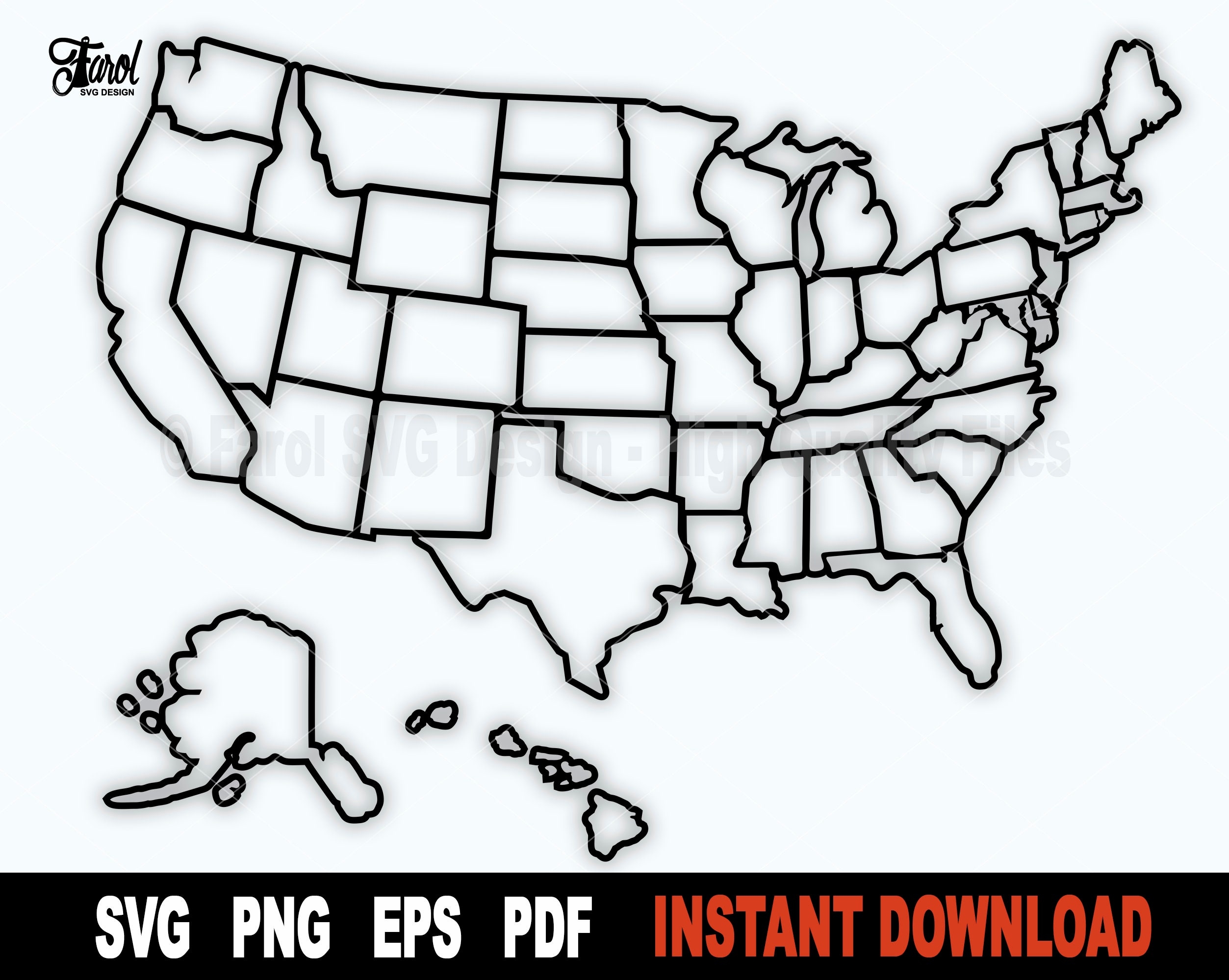 outline united states map