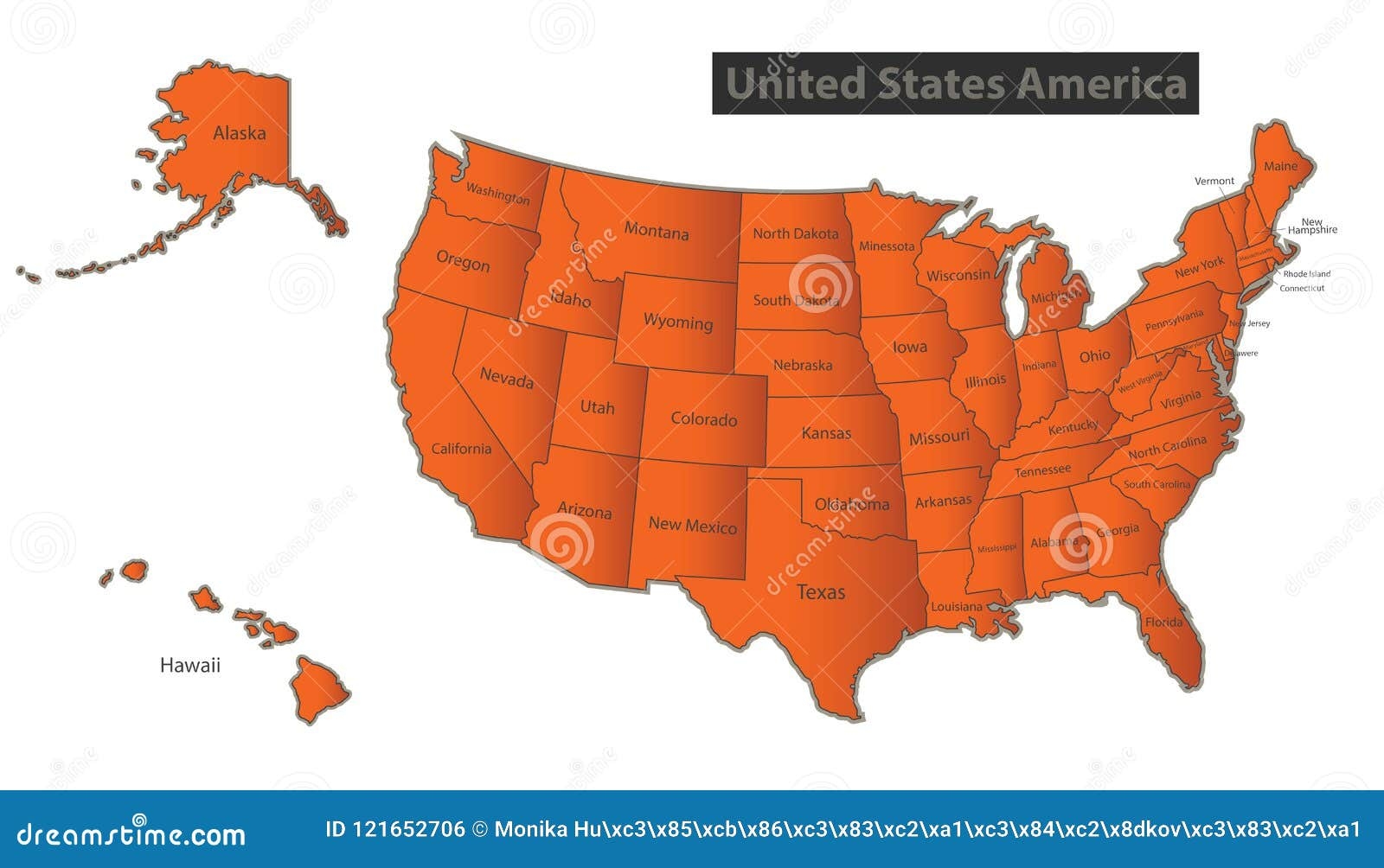 USA Map With Alaska And Hawaii Map Orange Separate Individualr Stock Vector Illustration Of Separate Background 121652706 USA Map With Alaska And Hawaii Map Orange Separate Individualr Stock Vector Illustration Of Separate Background 121652706