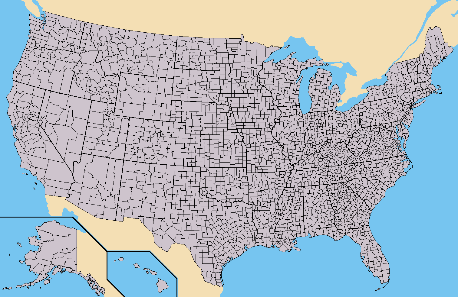 USA Map With County Names Extra Large Map