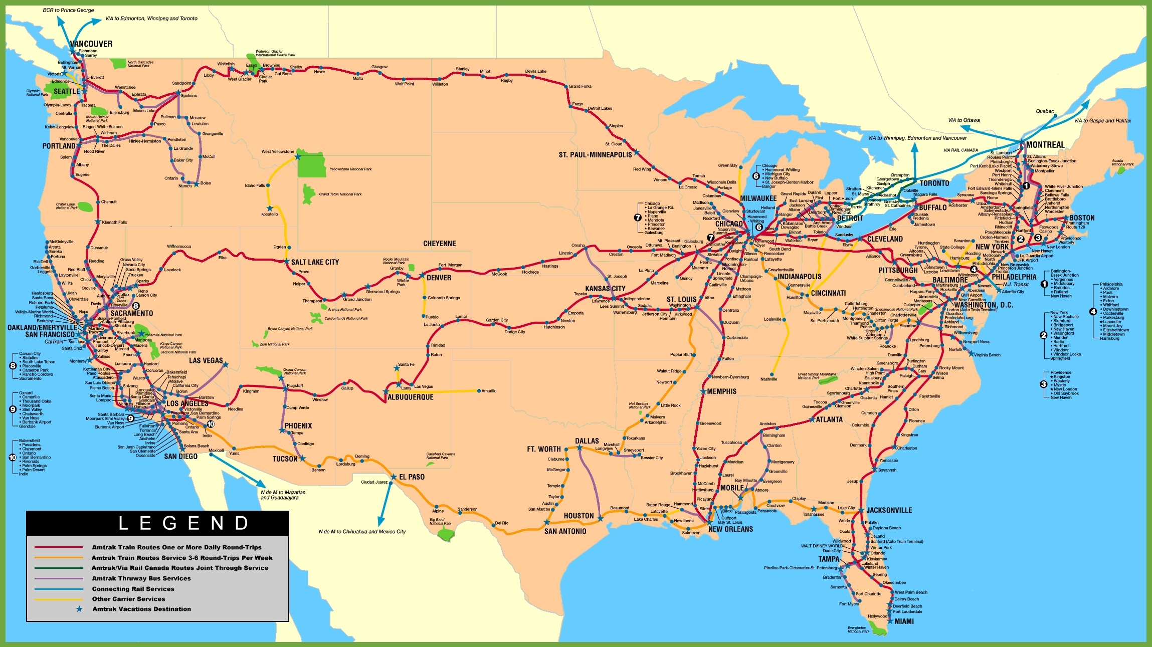 USA Railway Map Ontheworldmap
