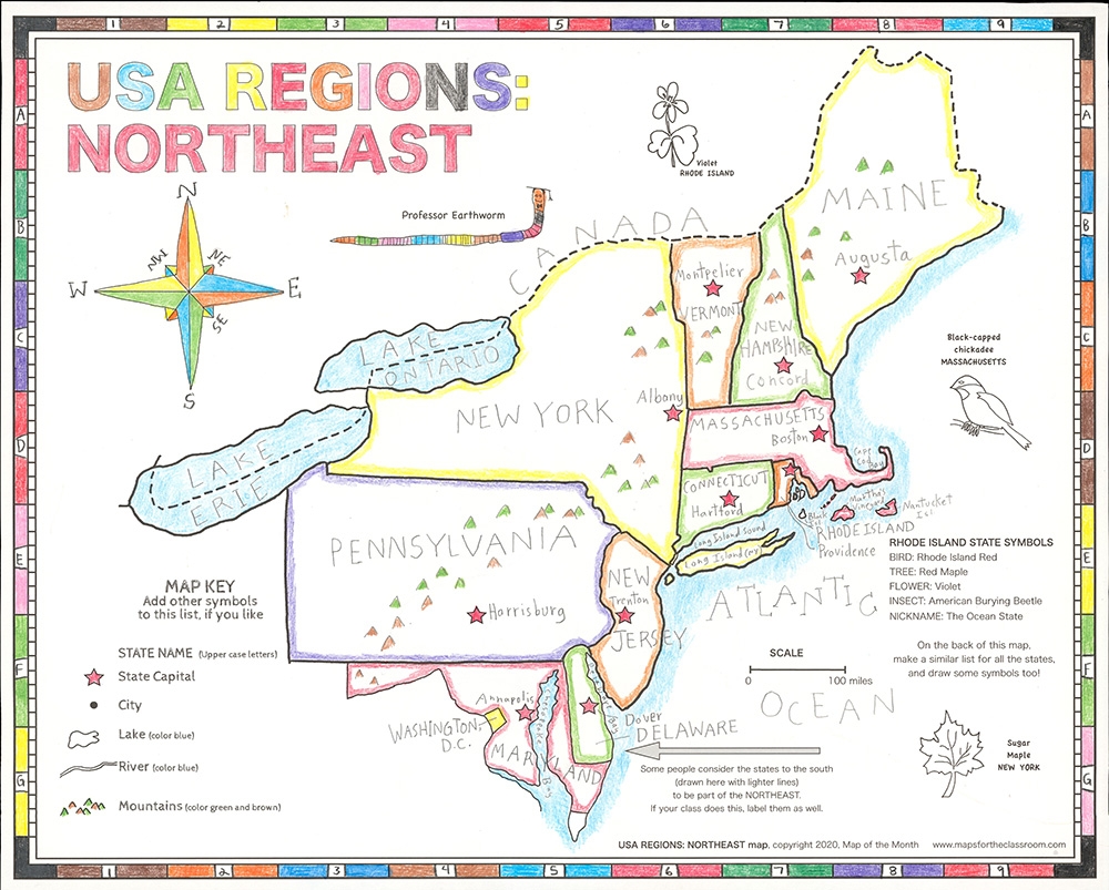 USA Regions Northeast Maps For The Classroom