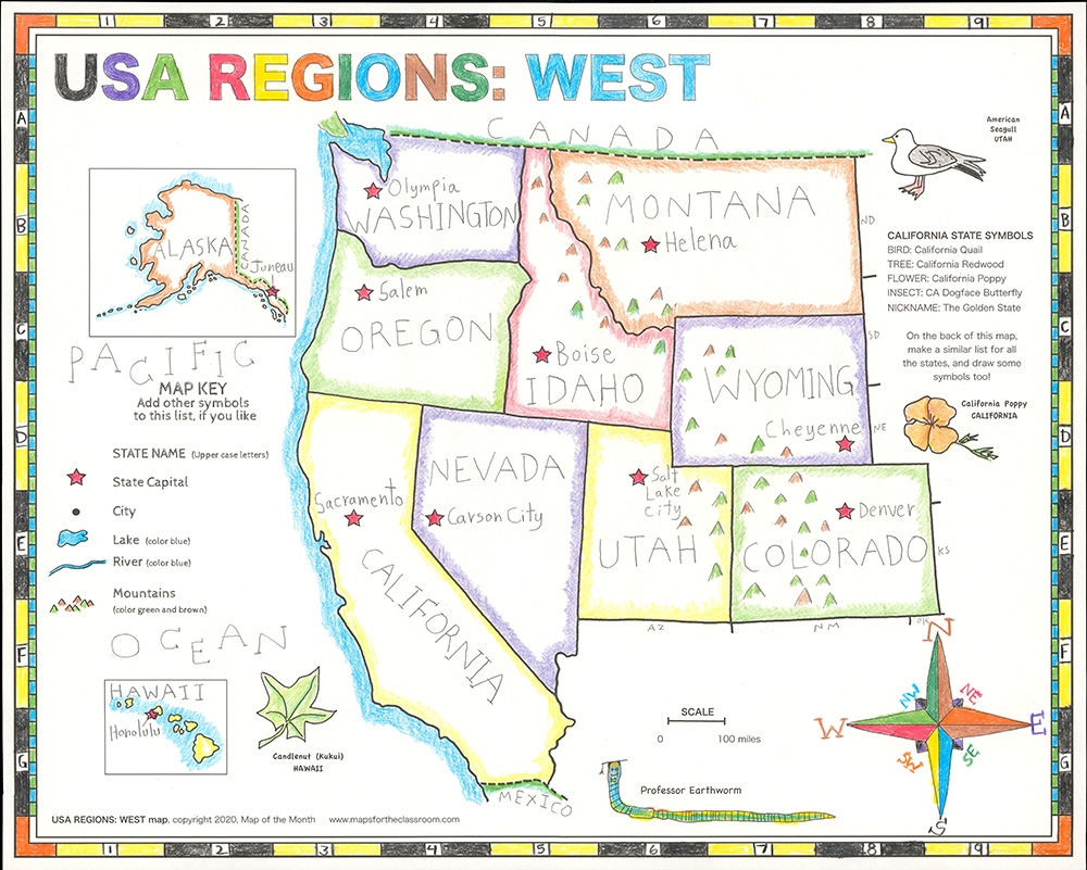 USA Regions West Maps For The Classroom