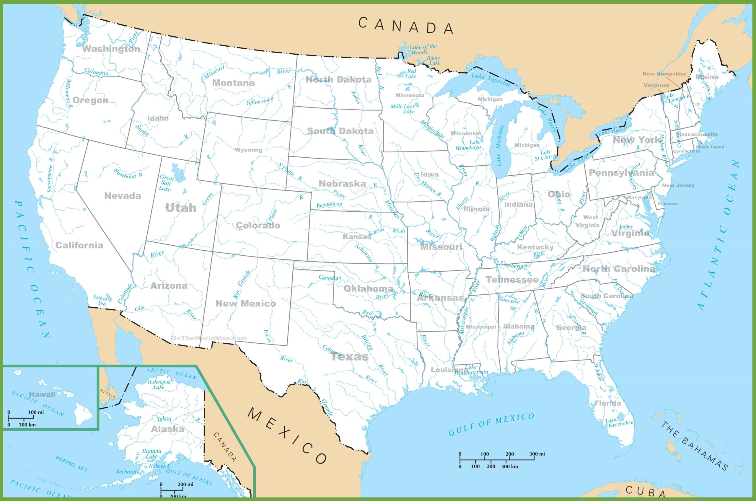 united states map lakes
