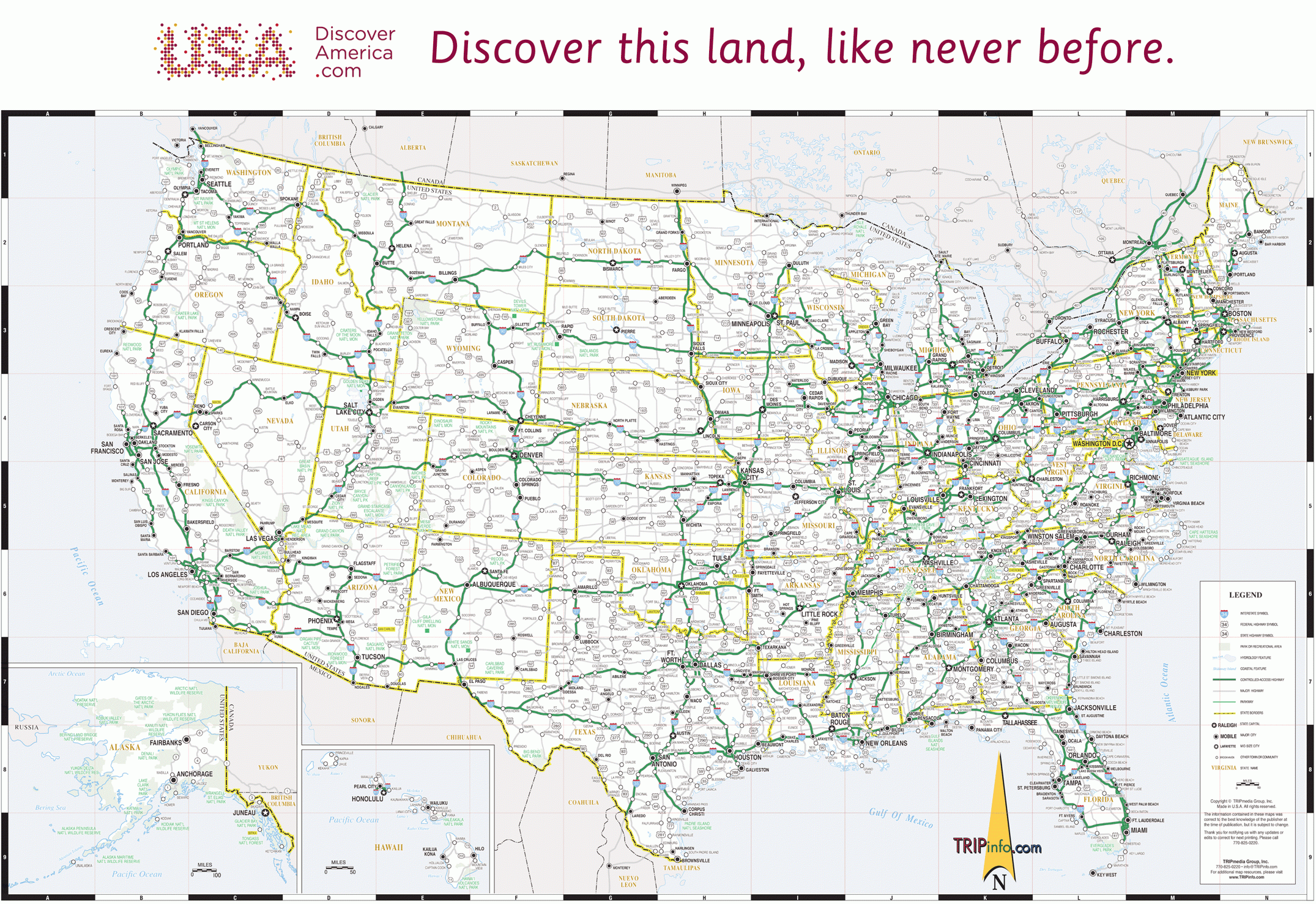 united states map and highways