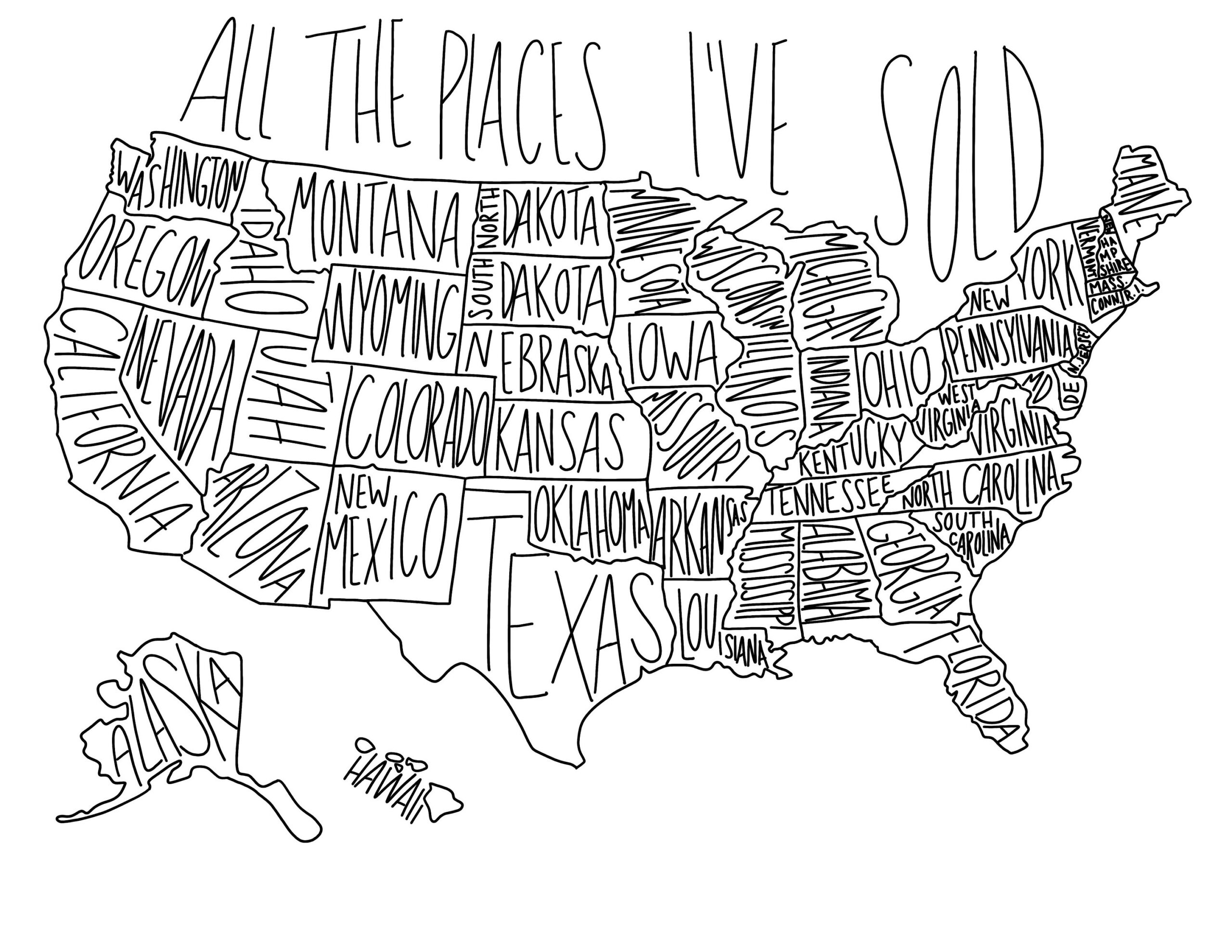 USA Small Business Map Coloring Sheet digital Download Etsy