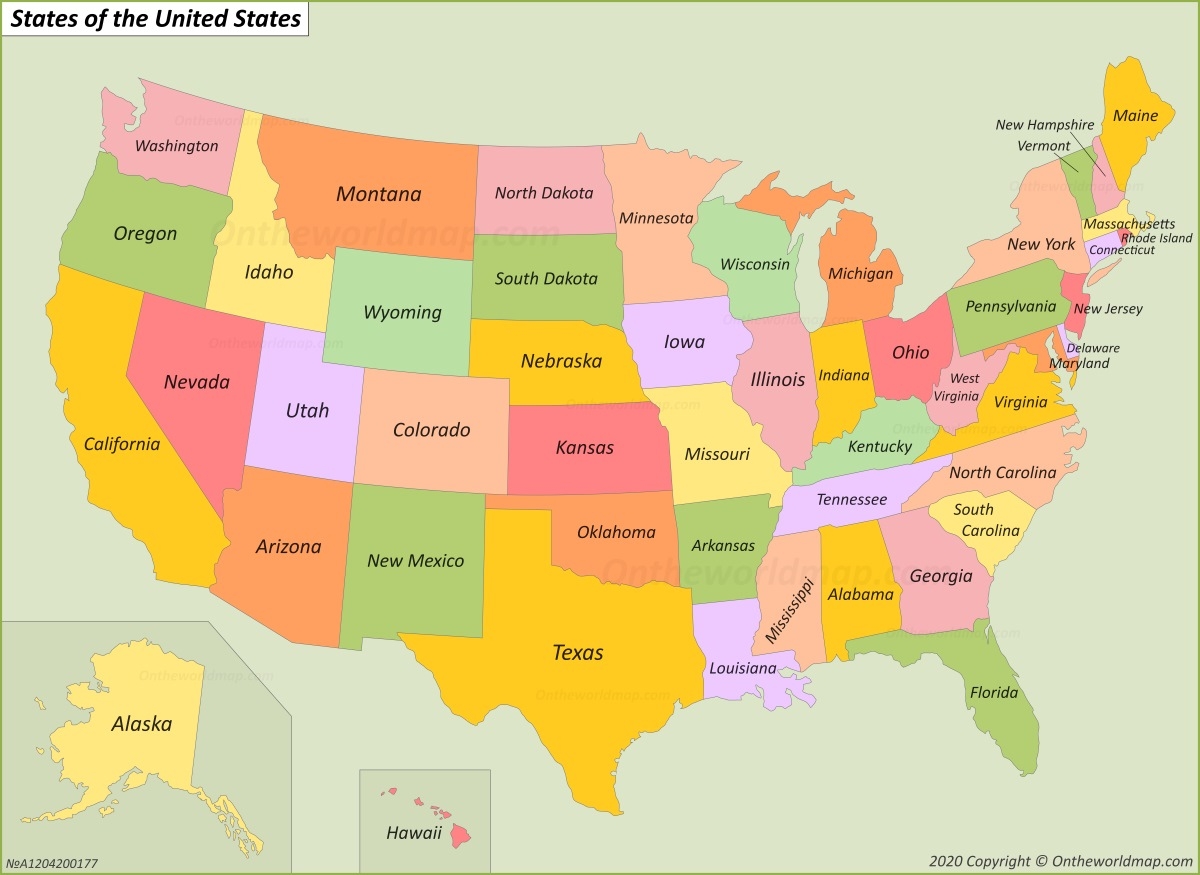 USA States Map List Of U S States U S Map Ontheworldmap