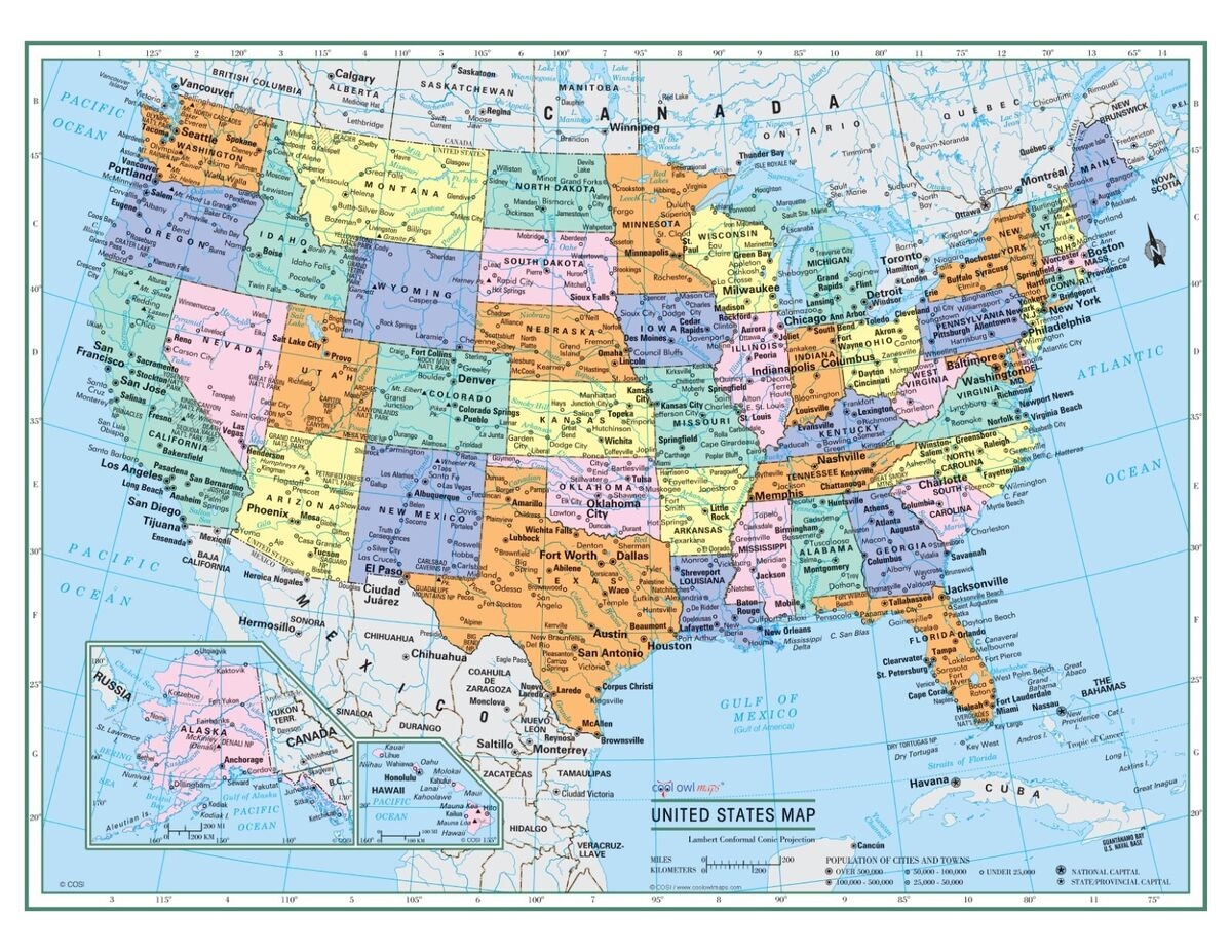 united states map color