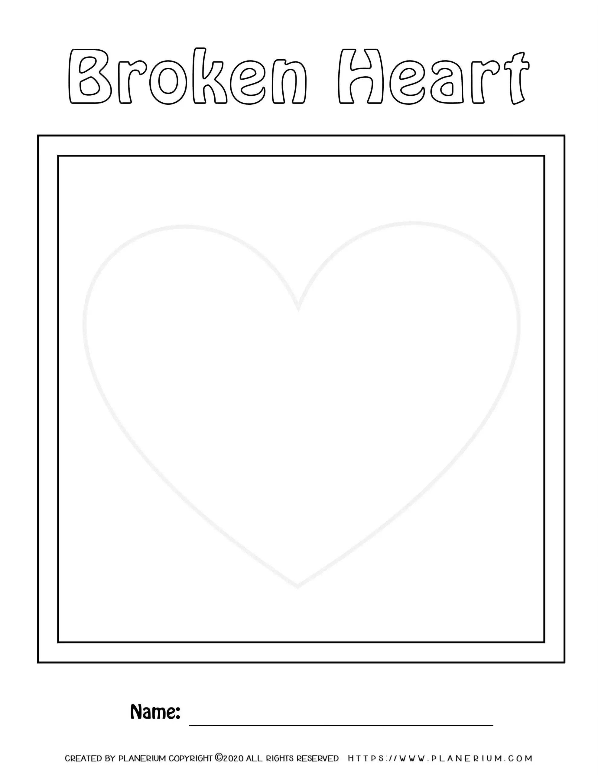 blank heart map