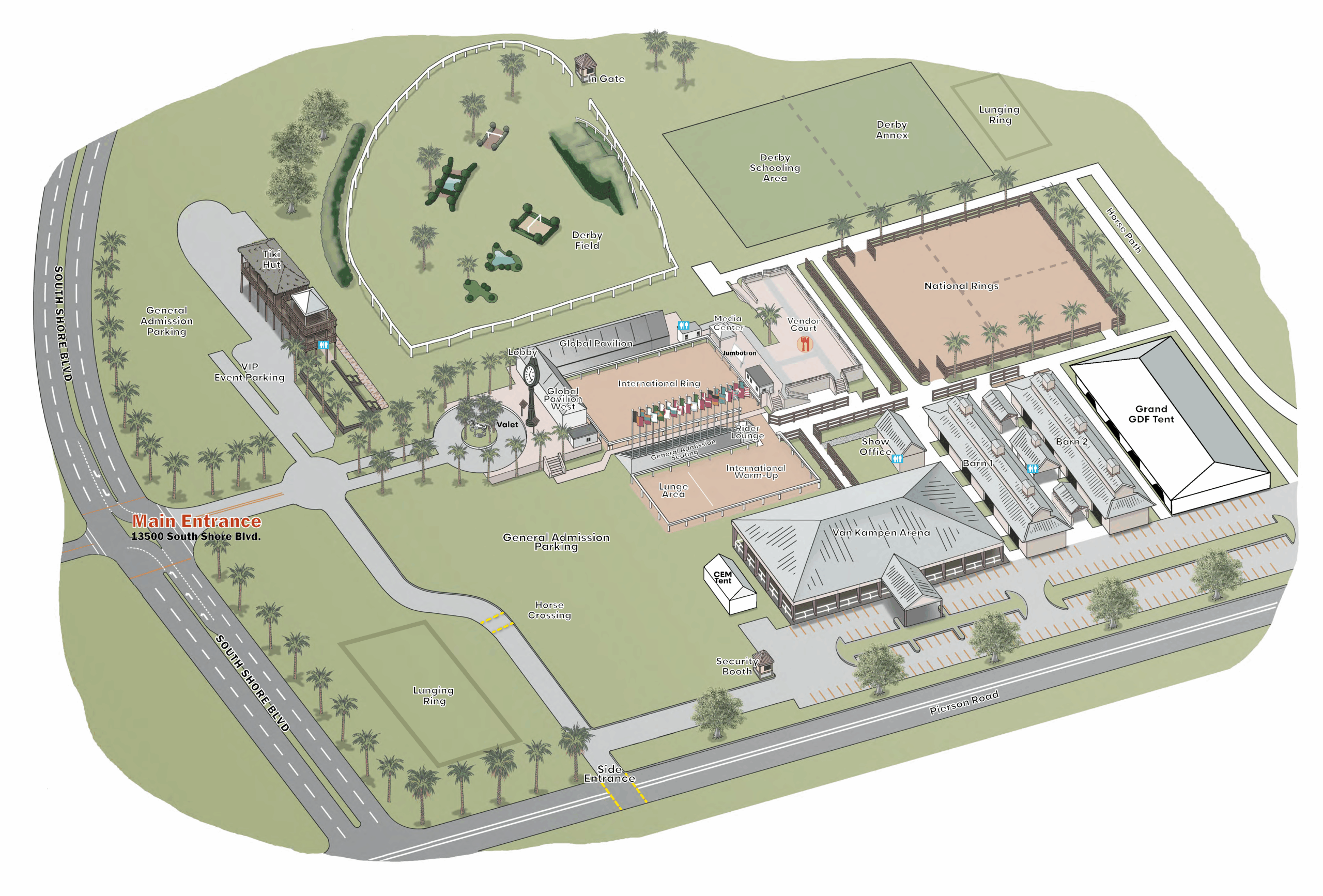 world equestrian center map