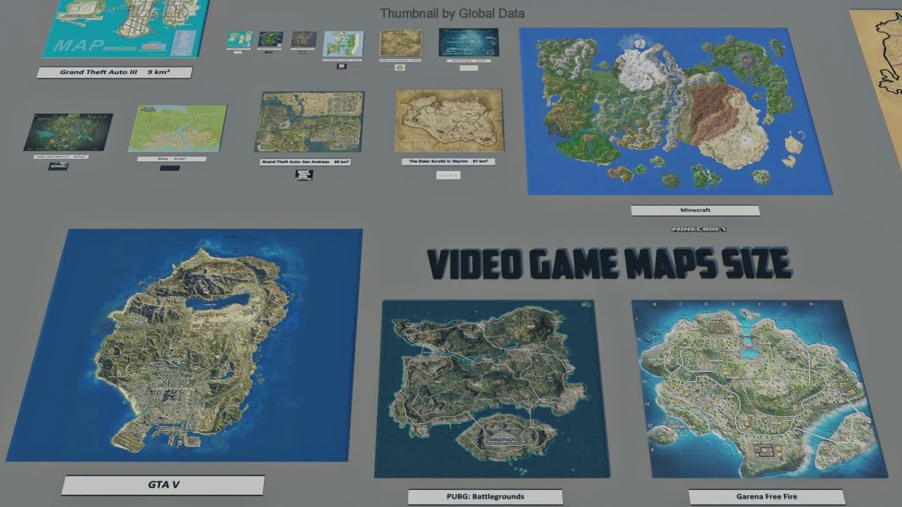 VIDEO GAME Maps Size Comparison 3d Animation Comparison 60 Fps YouTube