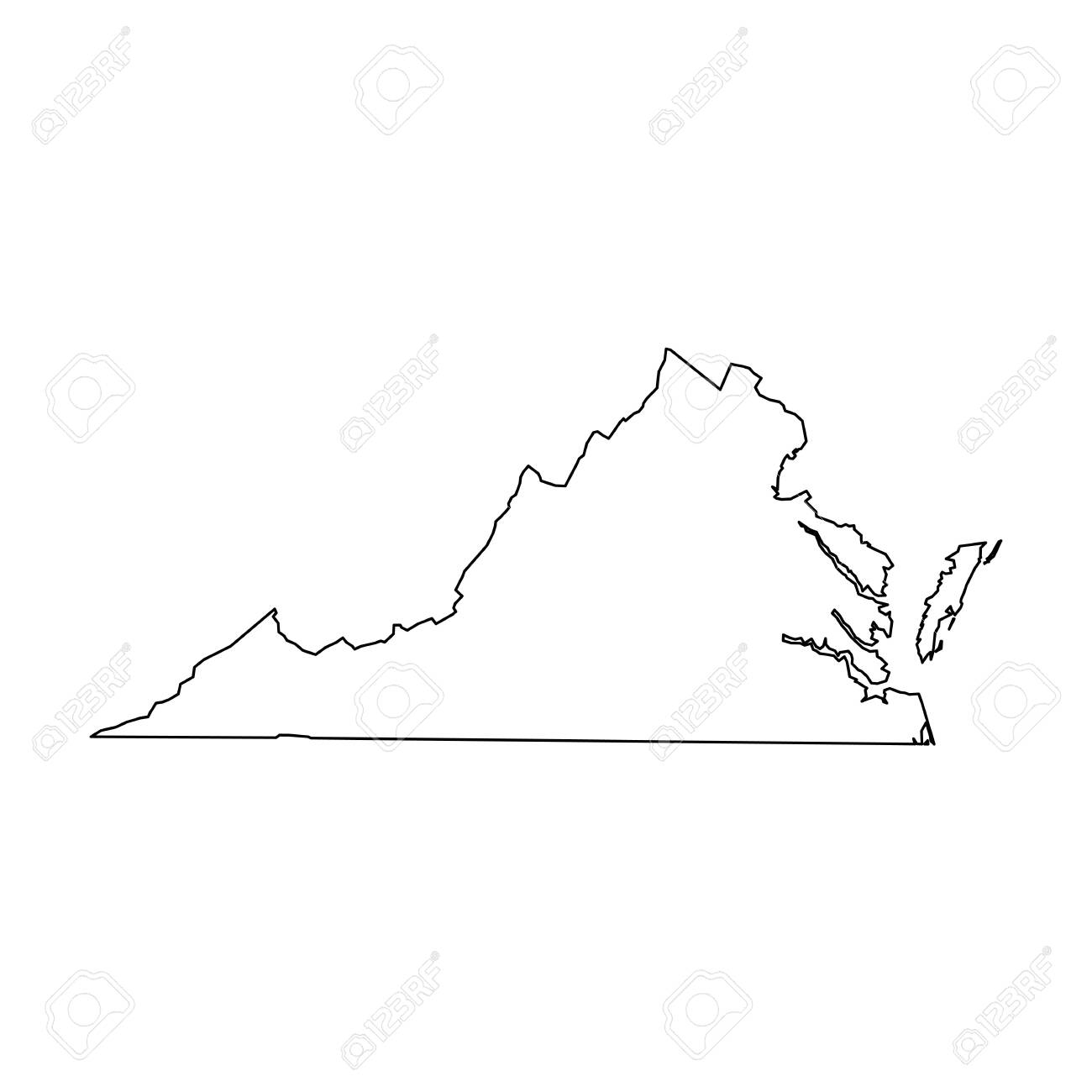 blank map of virginia