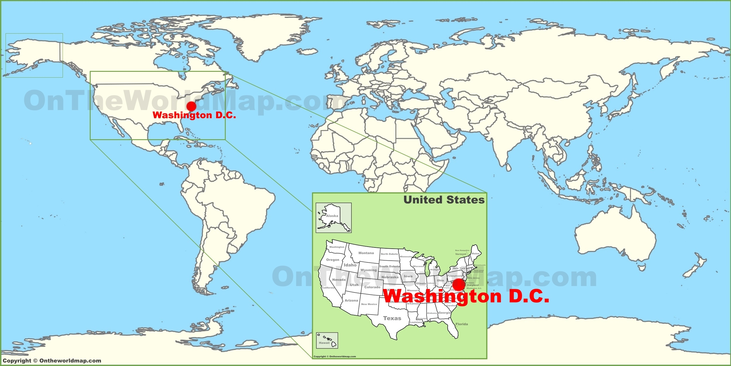Washington D C On The World Map Ontheworldmap
