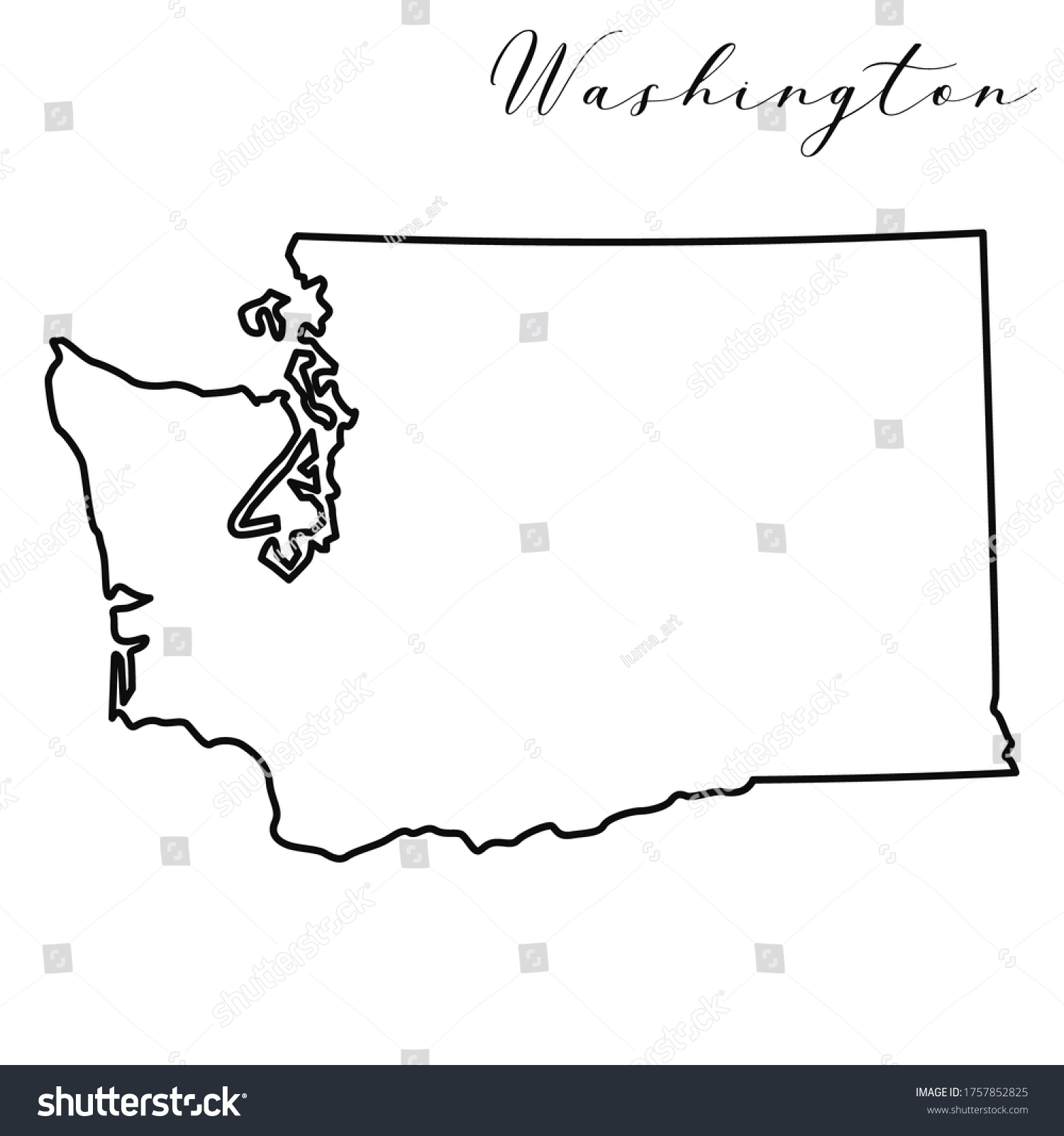 blank washington map