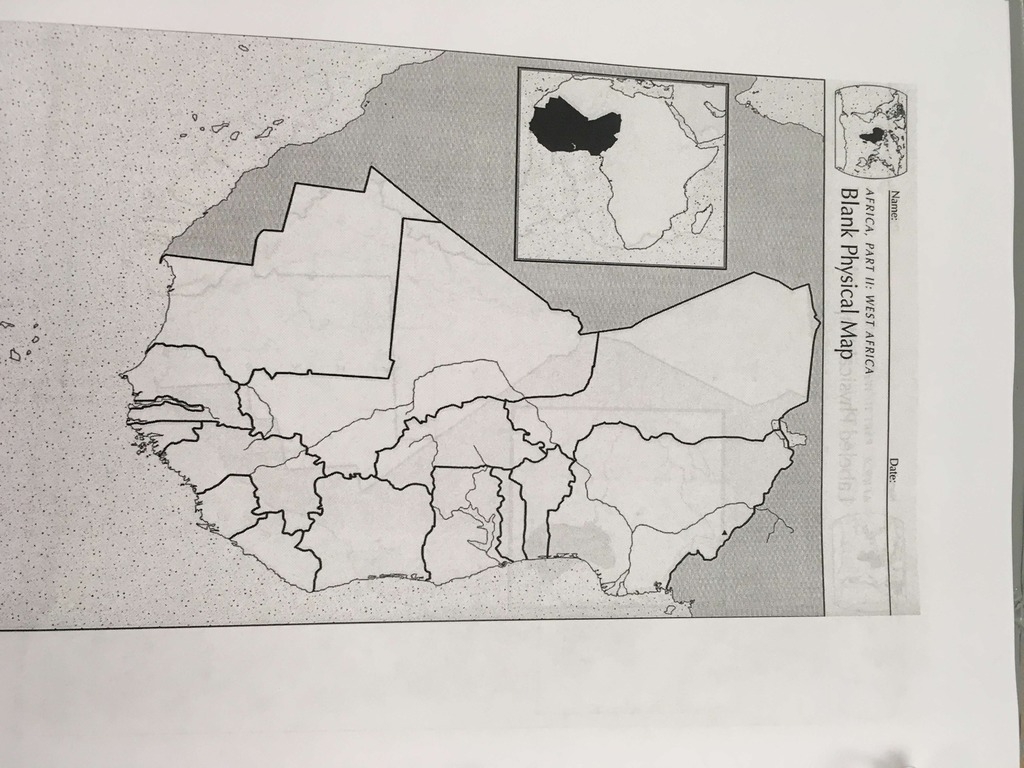 West Africa Physical Map Diagram Quizlet
