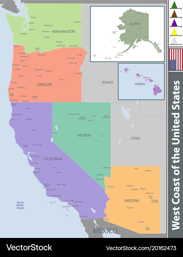west coast united states map