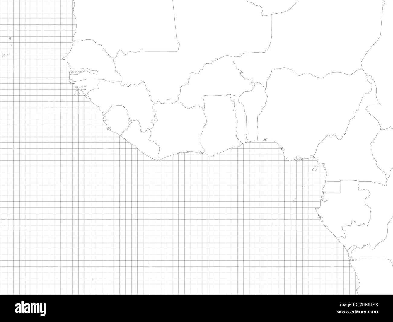 Western Africa Simple Outline Blank Map Stock Vector Image Art Alamy