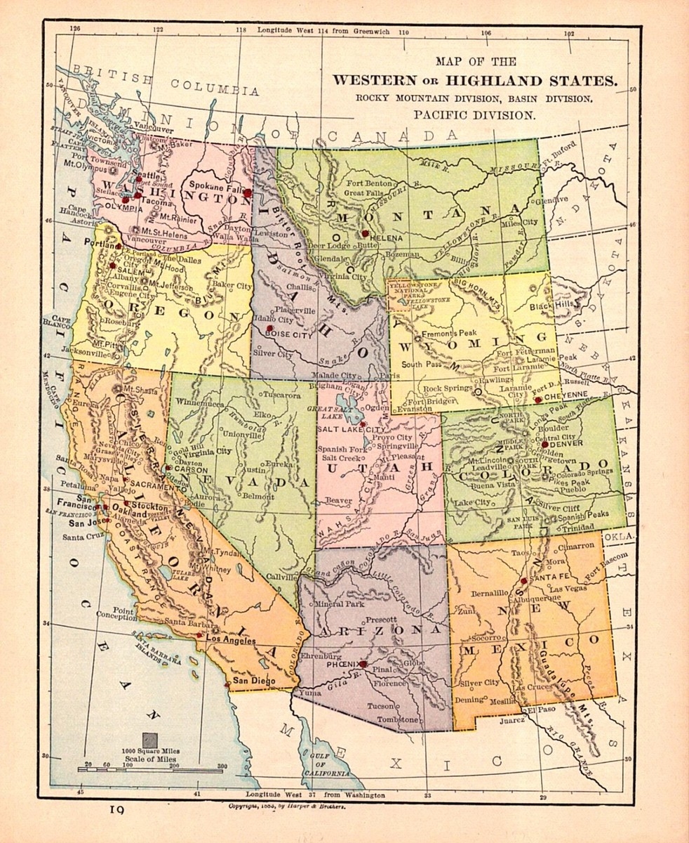 map of the united states with rocky mountains