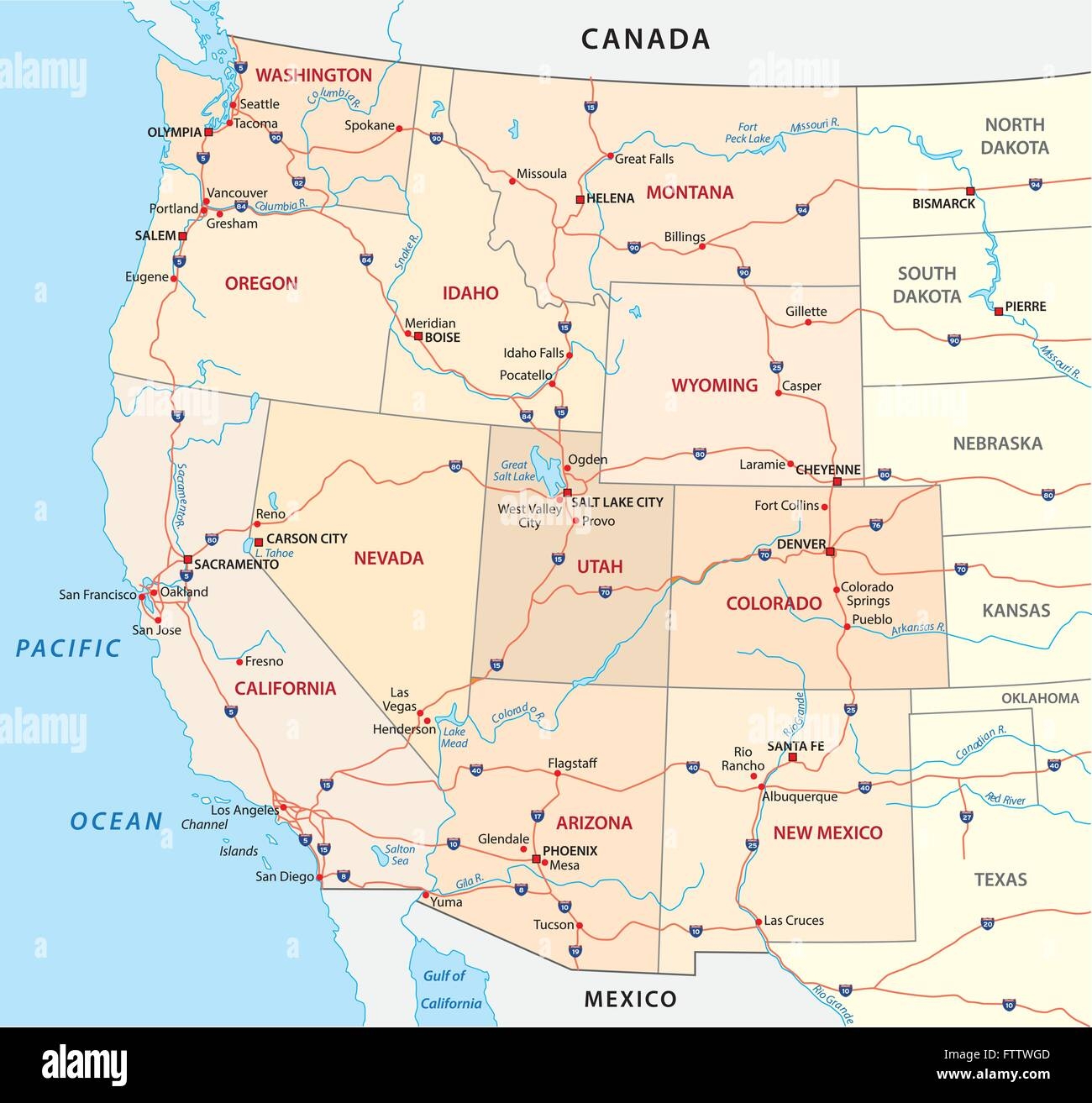Western United States Road Map Hi res Stock Photography And Images Alamy Western United States Road Map Hi res Stock Photography And Images Alamy