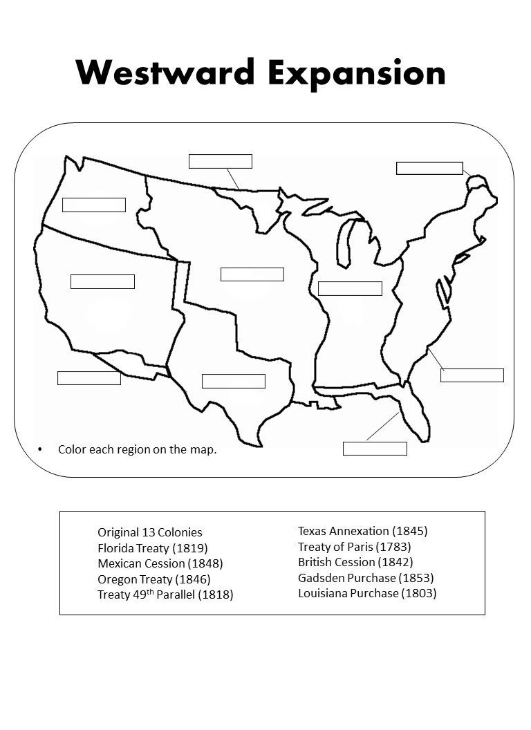 Westward Expansion Map Activities Etsy