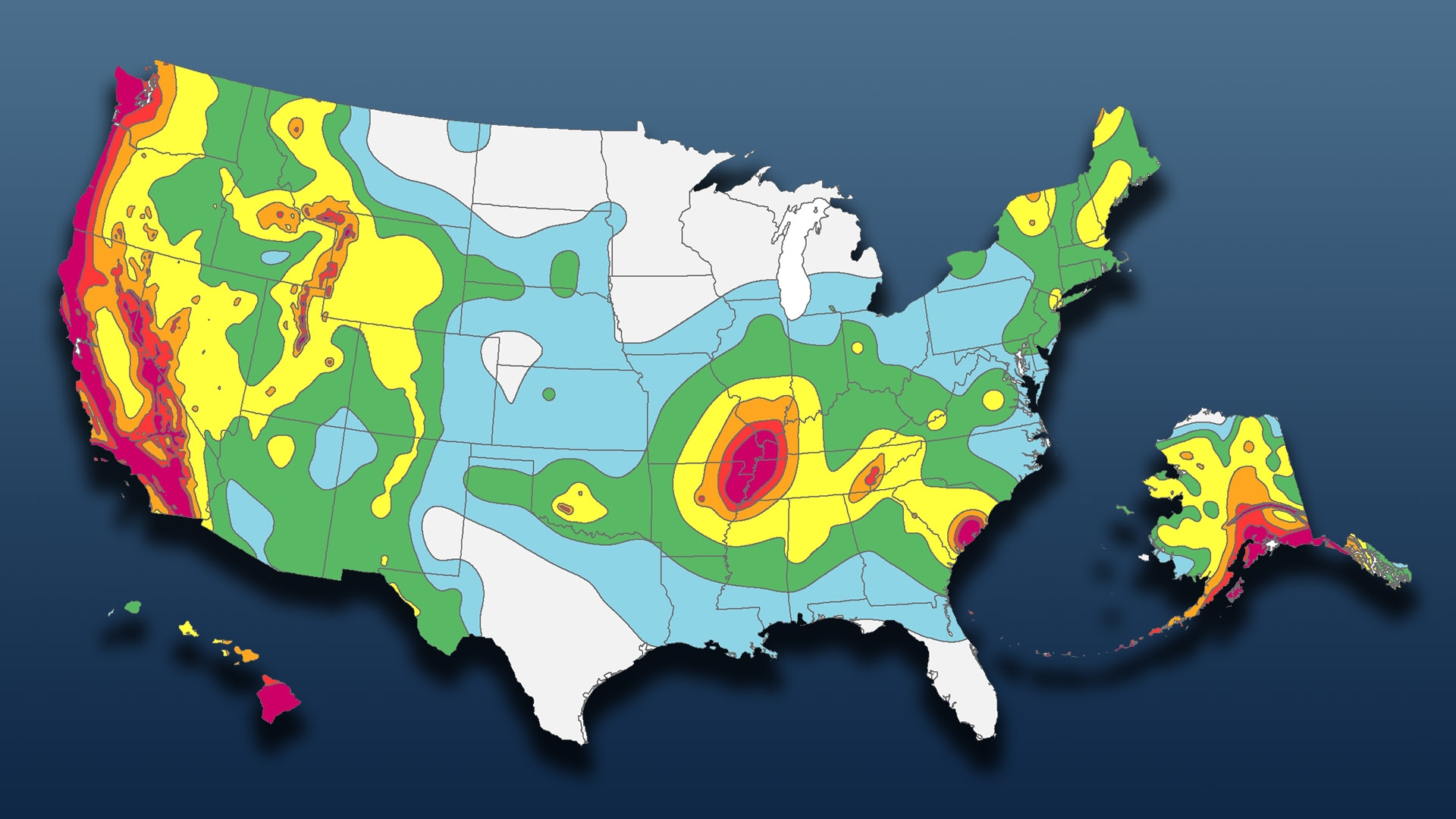 united states seismic zones map