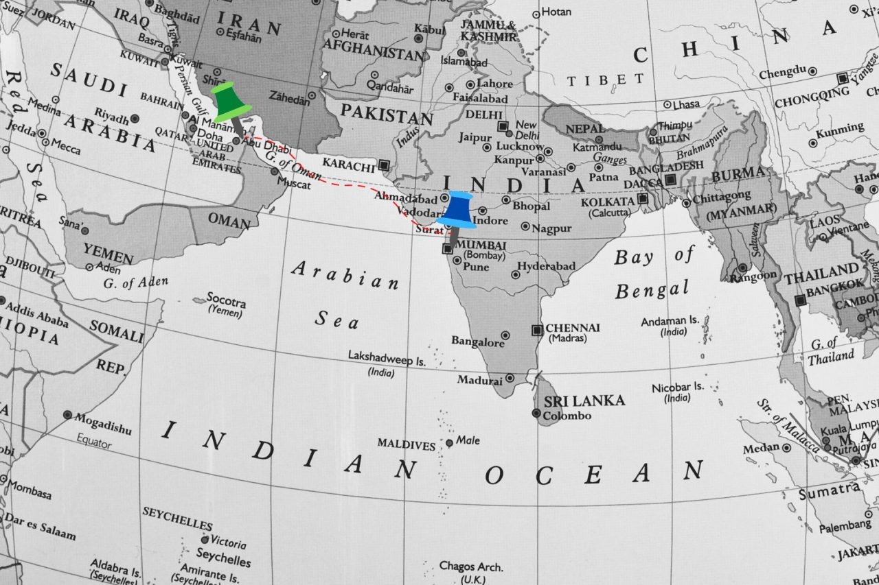 dubai map in world map