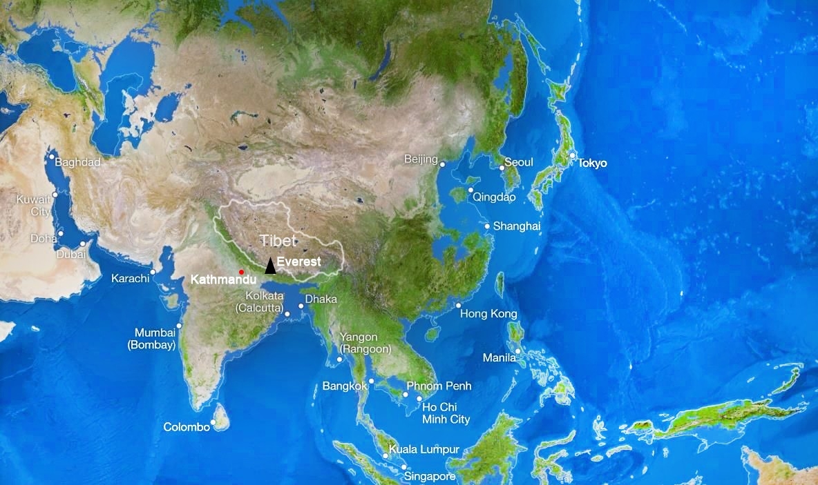 Where Is Mount Everest Located Mount Everest Map