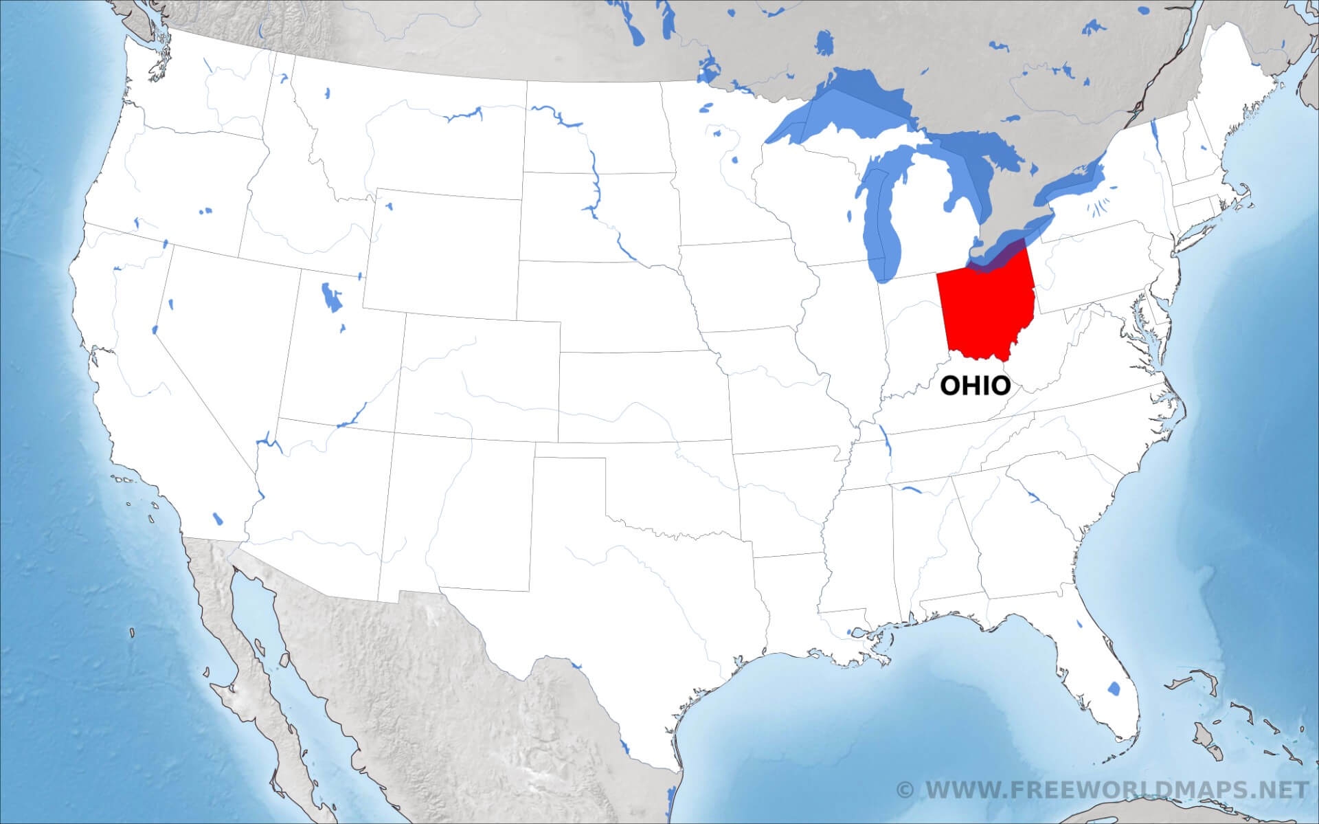 united states map ohio
