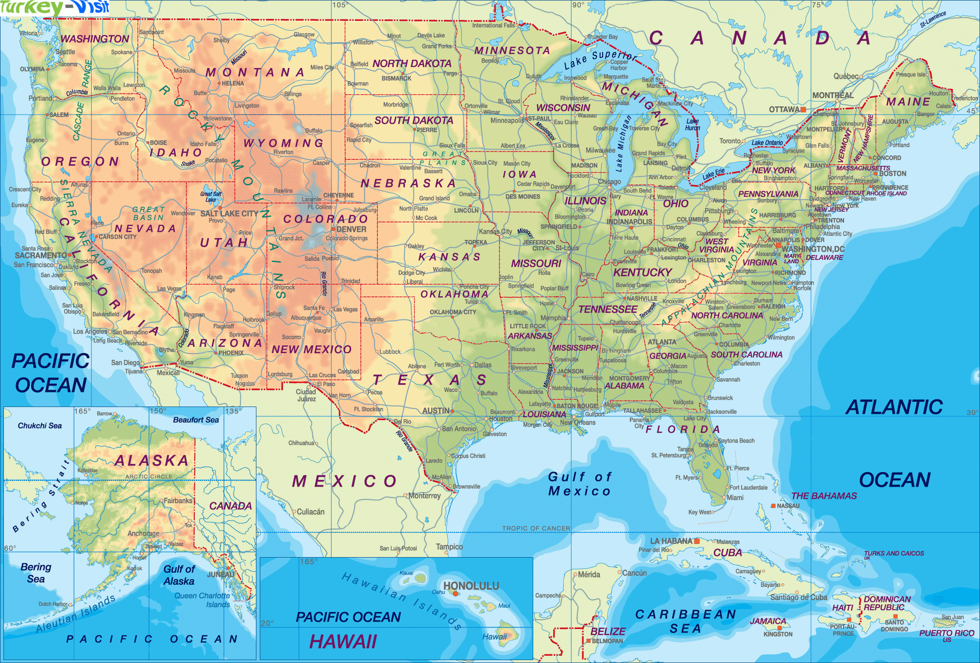 Where Is United States On The World Map 