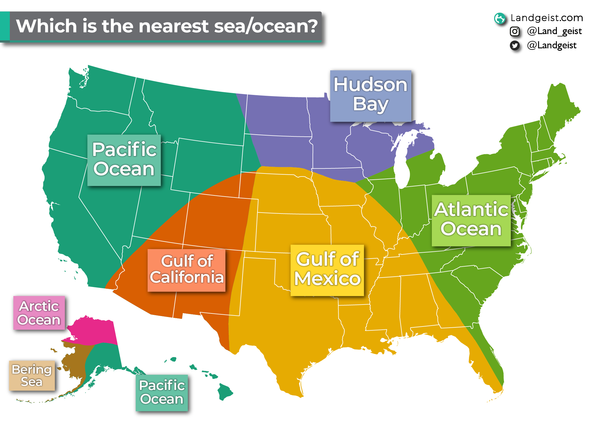 map of the united states with oceans