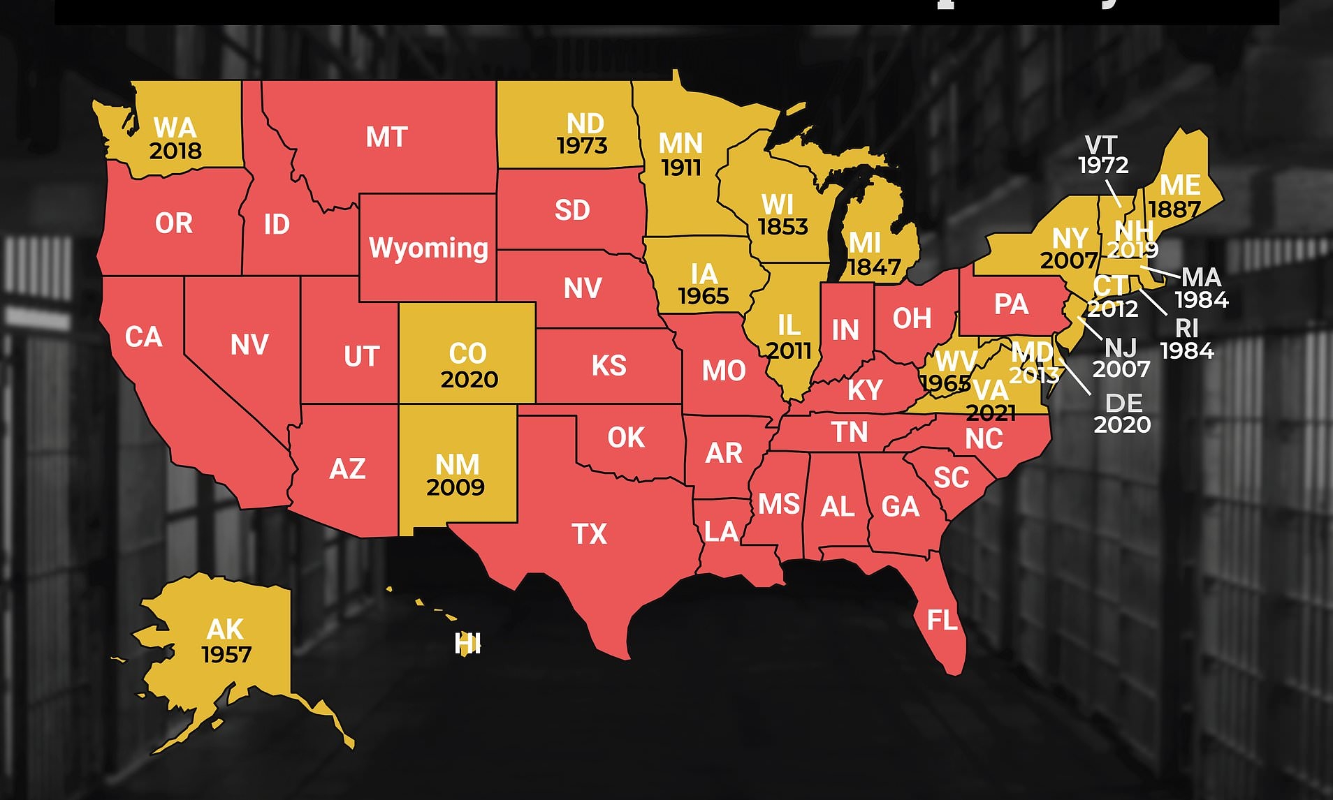 Which US States Have The Death Penalty Map Shows Where Prisoners Are Executed Daily Mail Online