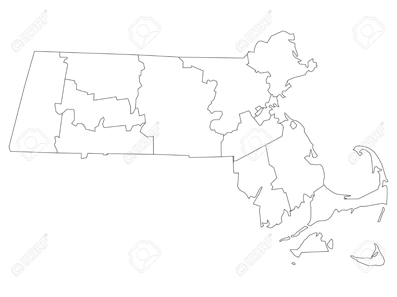 blank map of massachusetts