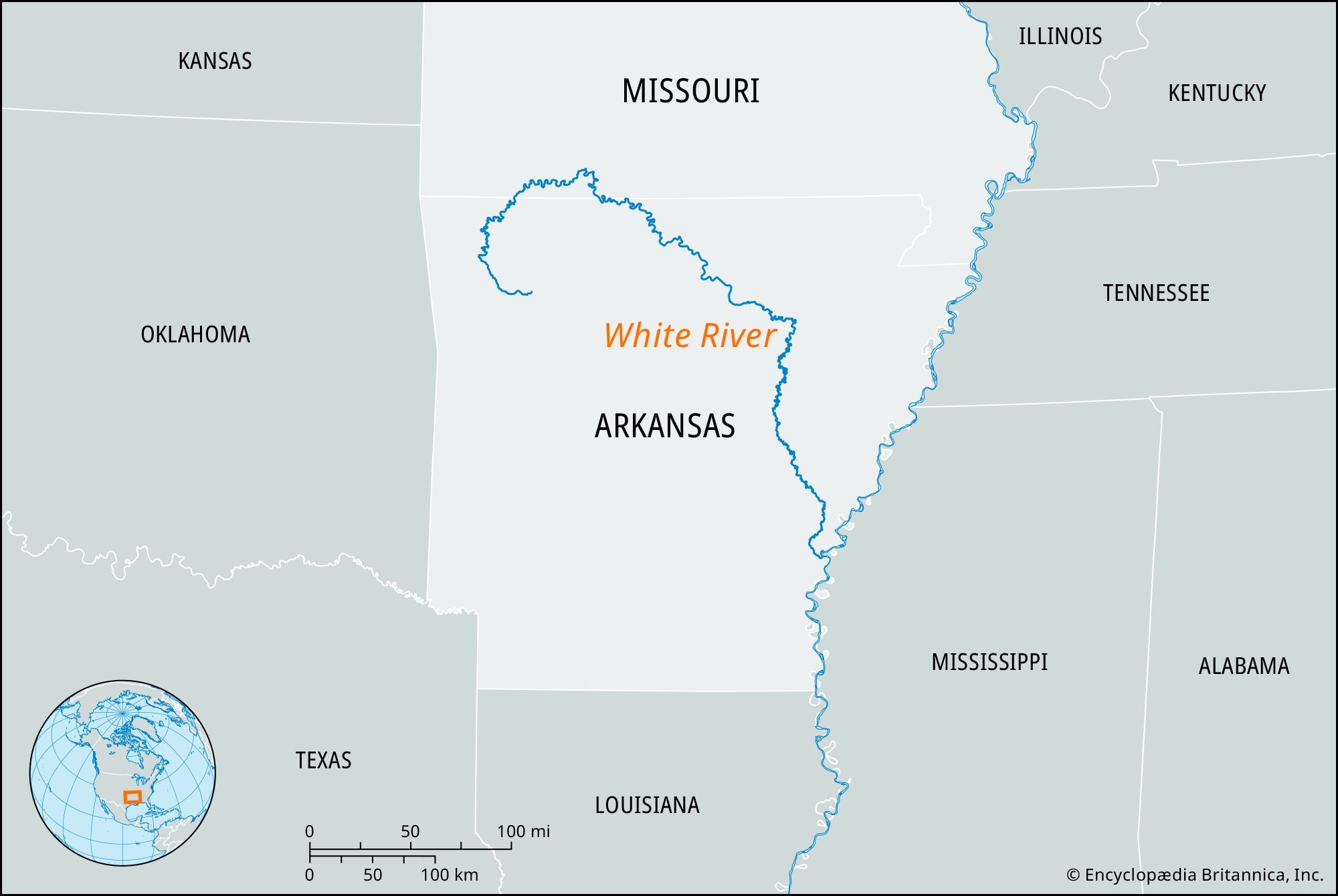 united states map arkansas river