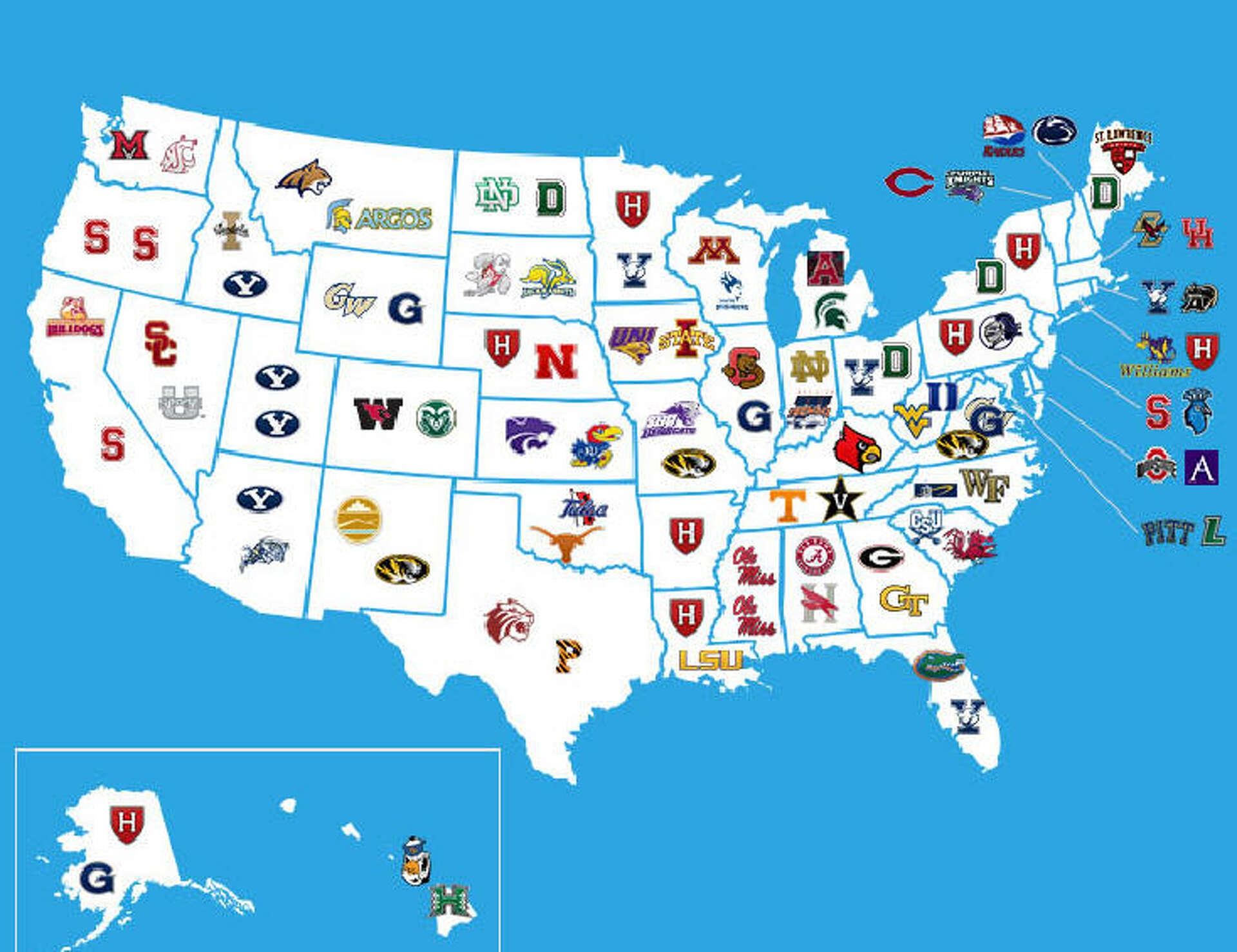 Who s Missing From This Map Of Where U S Senators Went To College 