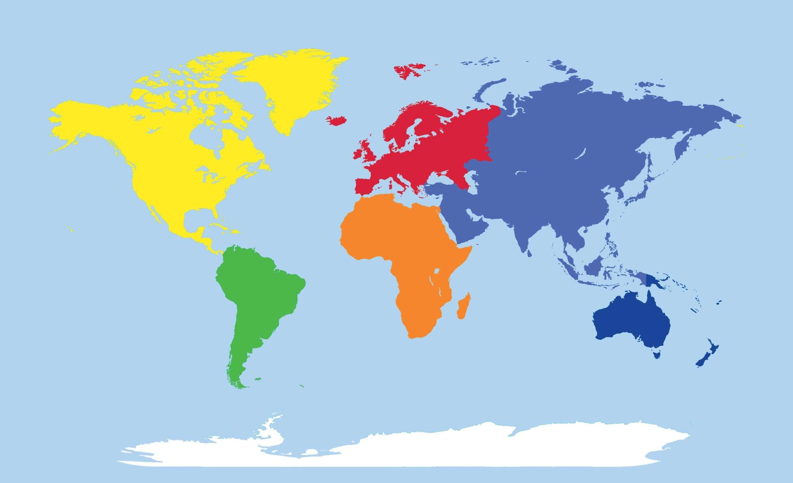 map of the continents without names
