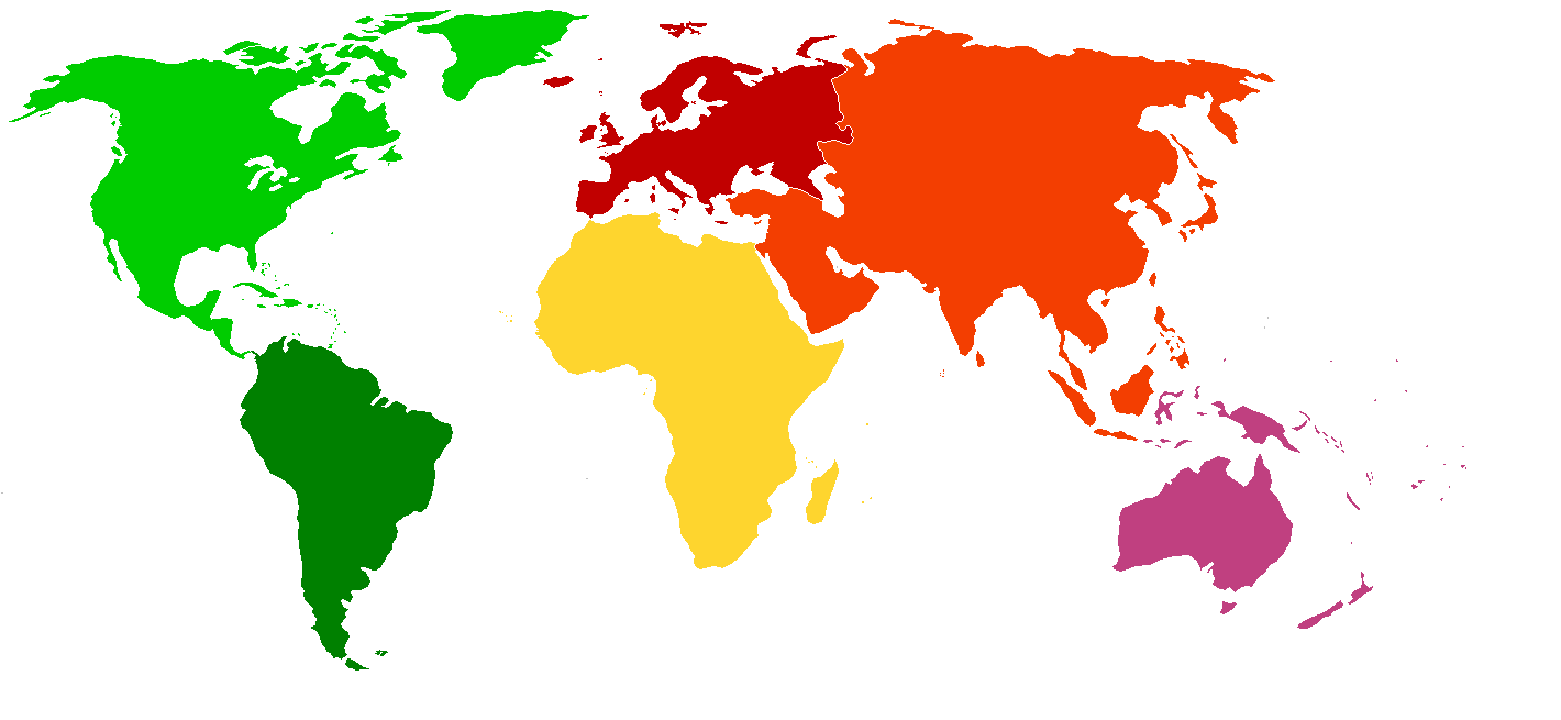 color coded map of the continents color coded map of the continents