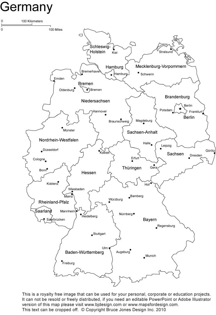 blank map of germany
