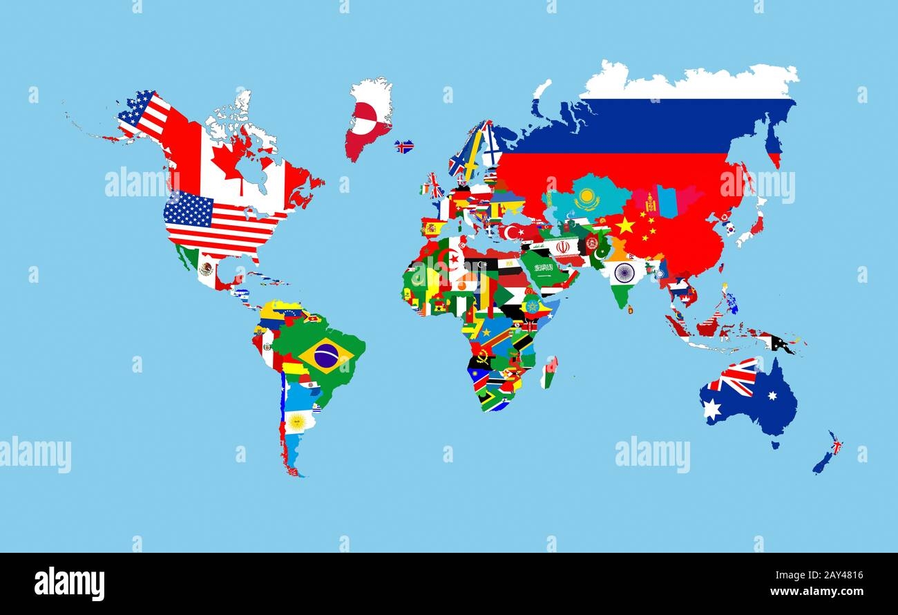 map of the world flags