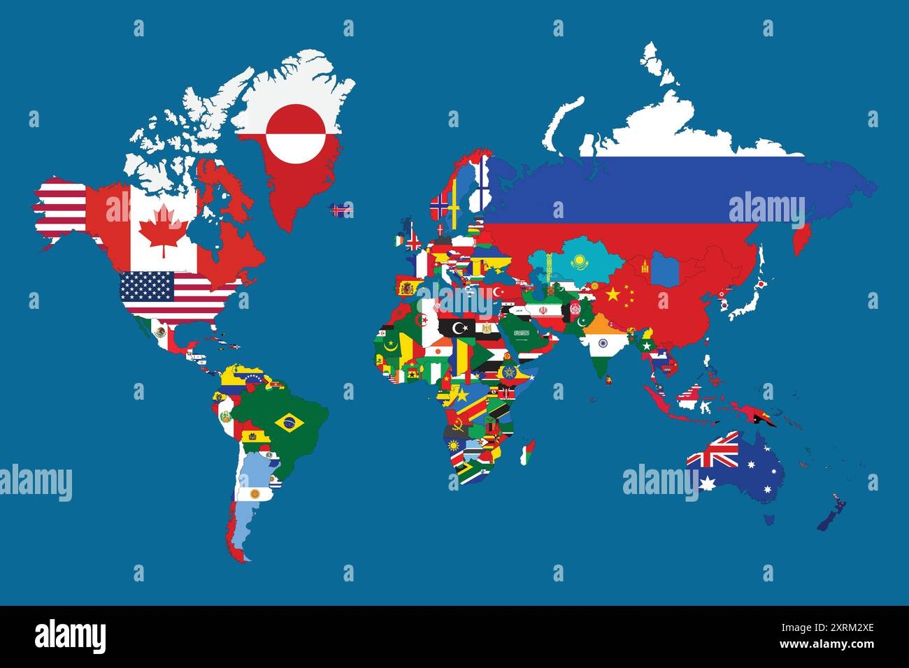 flag of world map