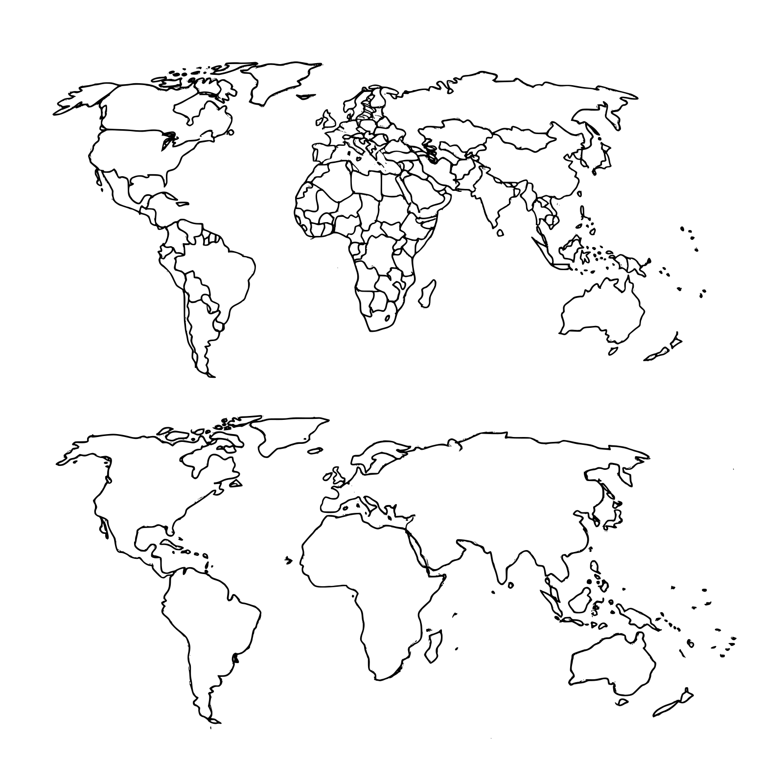 World Map Drawing PNG Transparent OnlyGFX