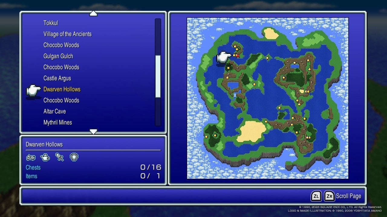 World Map Final Fantasy III Pixel Remaster Guide IGN