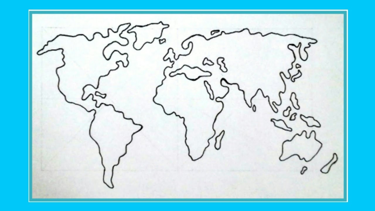 World Map How To Draw A Simple World Map Easy Drawing YouTube