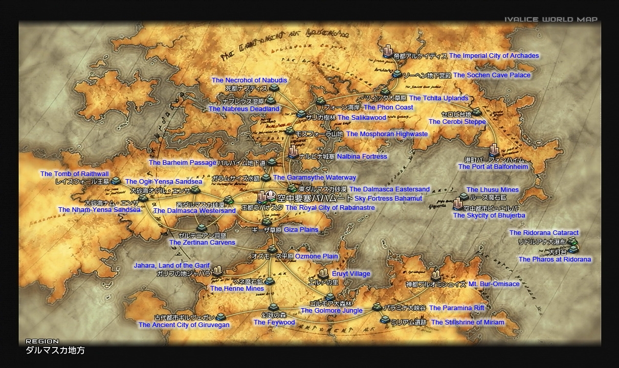 World Map Mognet Central The Final Fantasy Square Enix Community