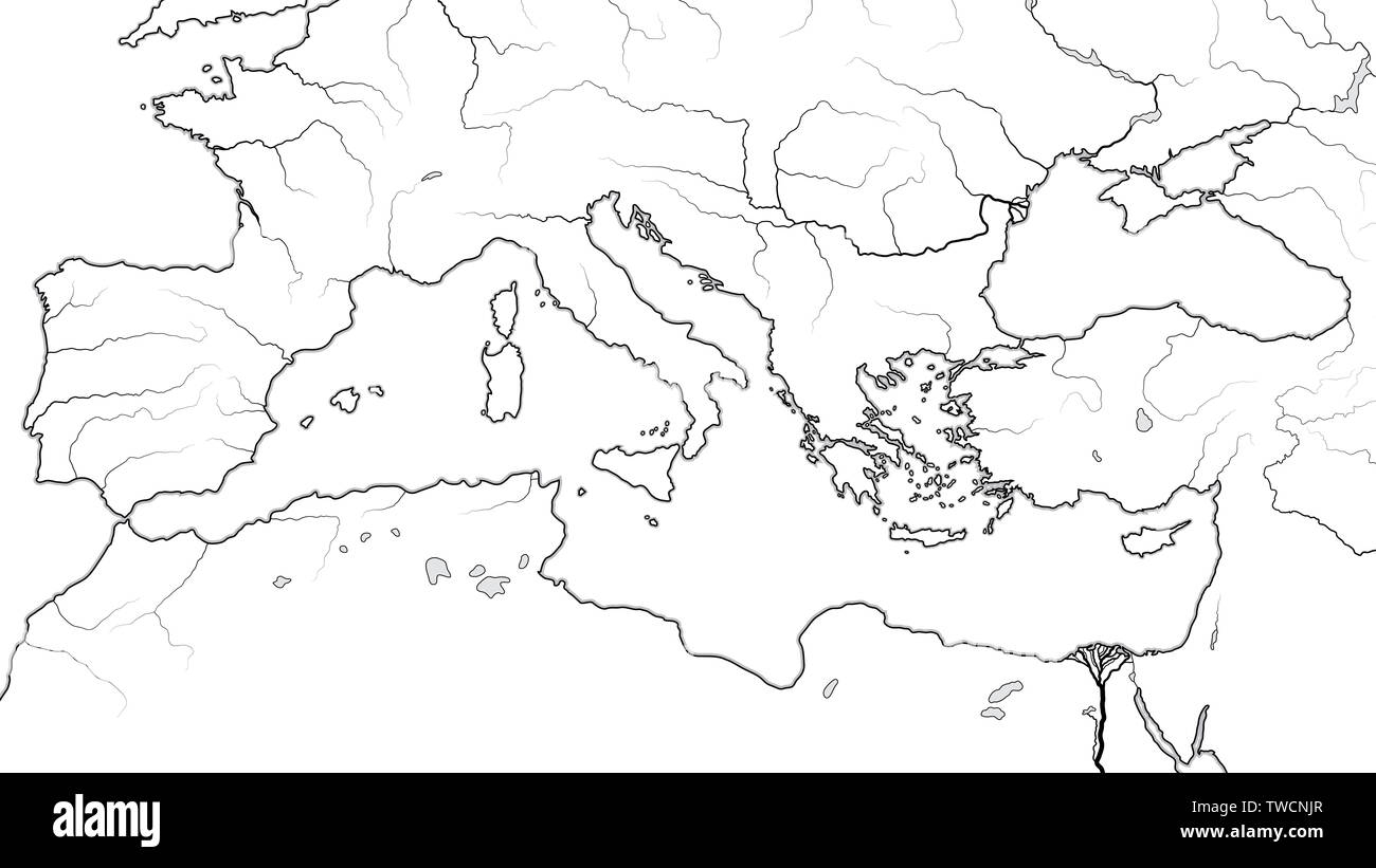 mediterranean map blank