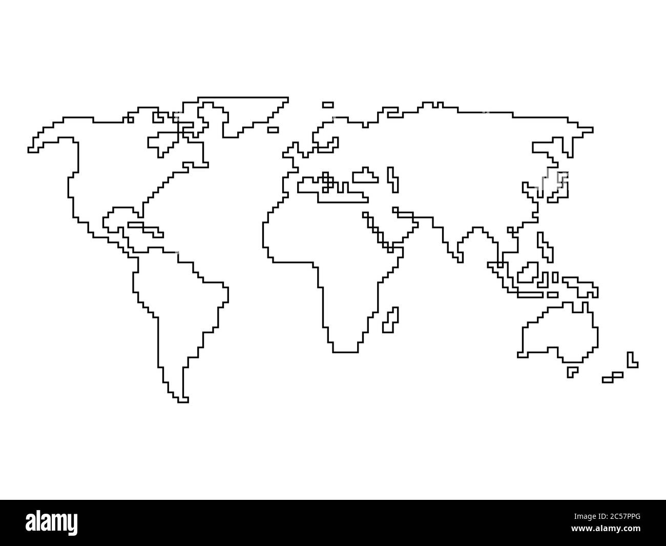 World Map Outline Black And White Stock Photos Images Alamy