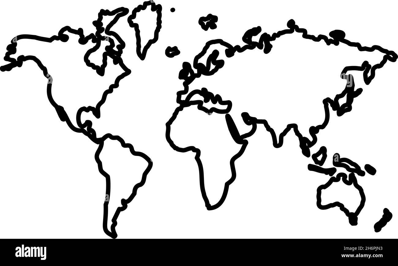 World Map Outline Black And White Stock Photos Images Alamy