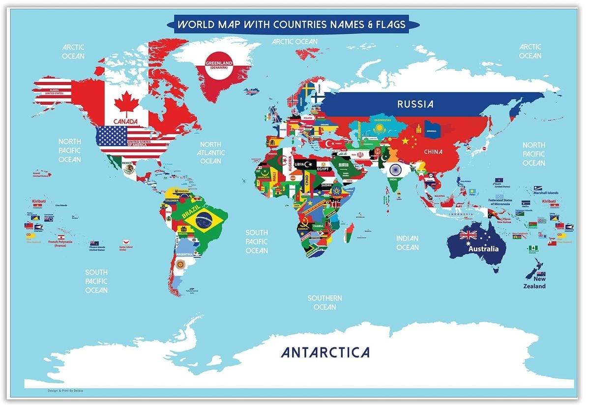 World Map Poster With Countries FLAGS For Kids SMALL Size13x19 World Map Lam EBay World Map Poster With Countries FLAGS For Kids SMALL Size13x19 World Map Lam EBay