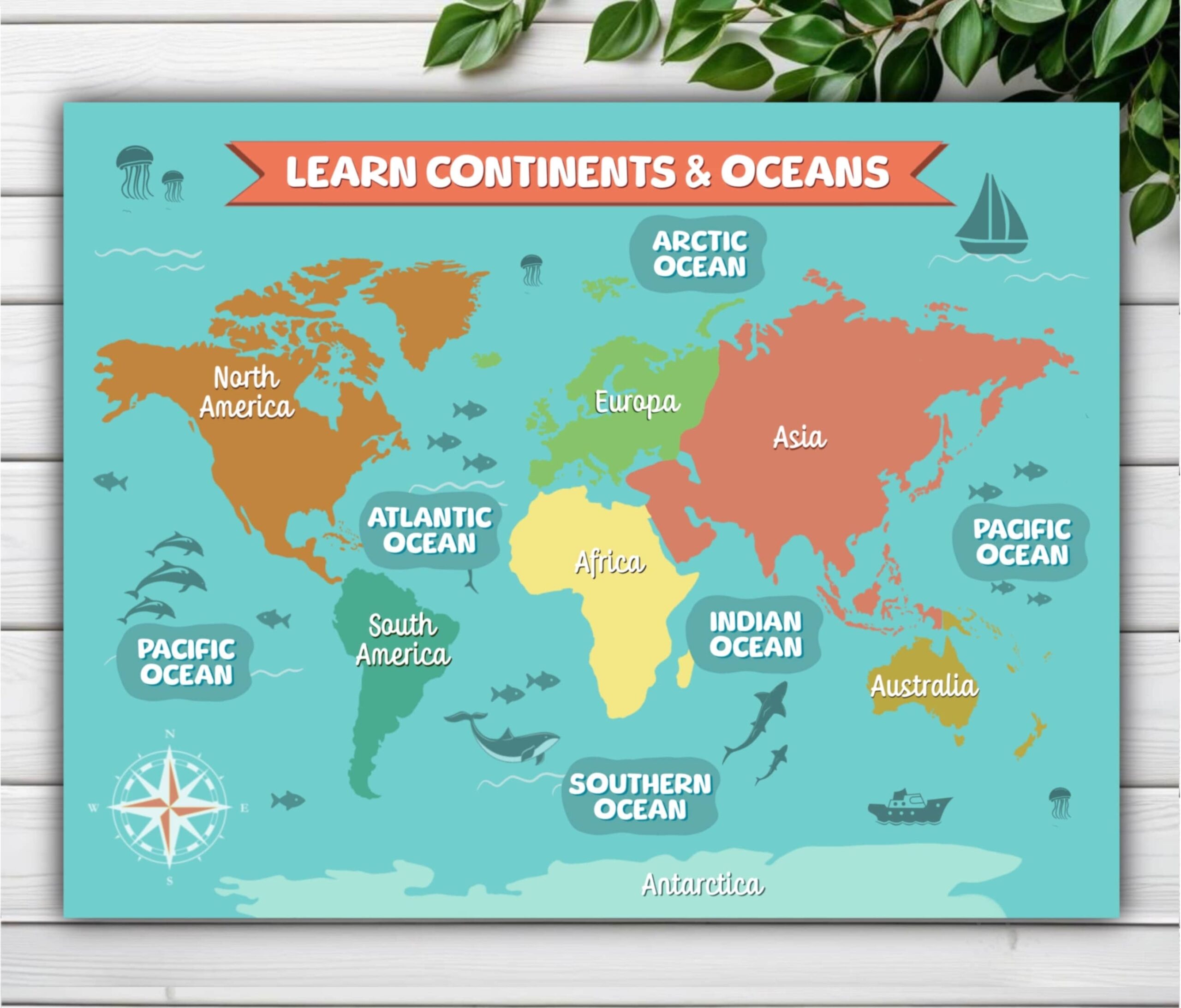 World Map Printable Continents Oceans Montessori Puzzle Learn 7 Continents And Oceans Montessori World Map Puzzle Learning World Map Etsy