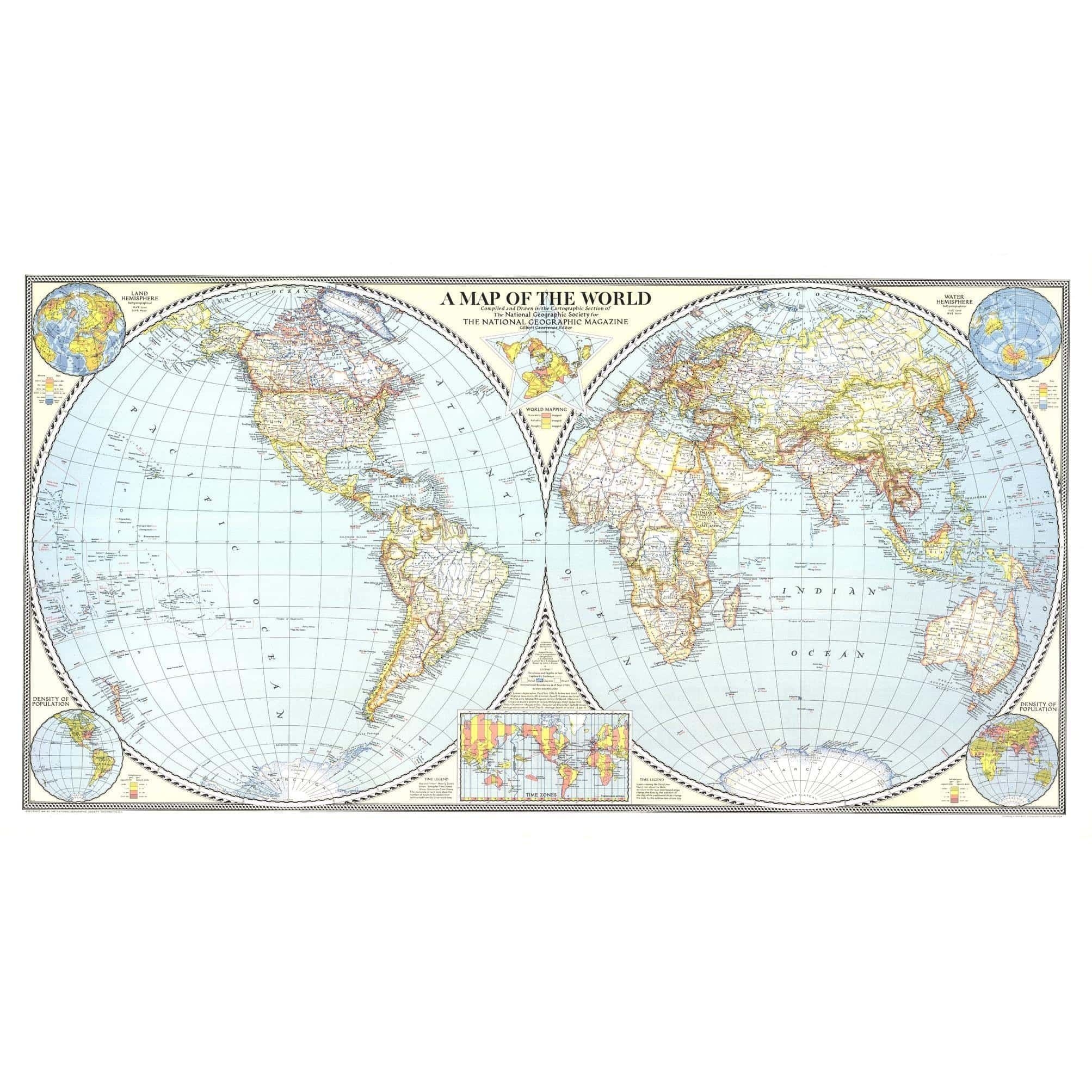World Map Published 1941 By National Geographic The Map Shop World Map Published 1941 By National Geographic The Map Shop